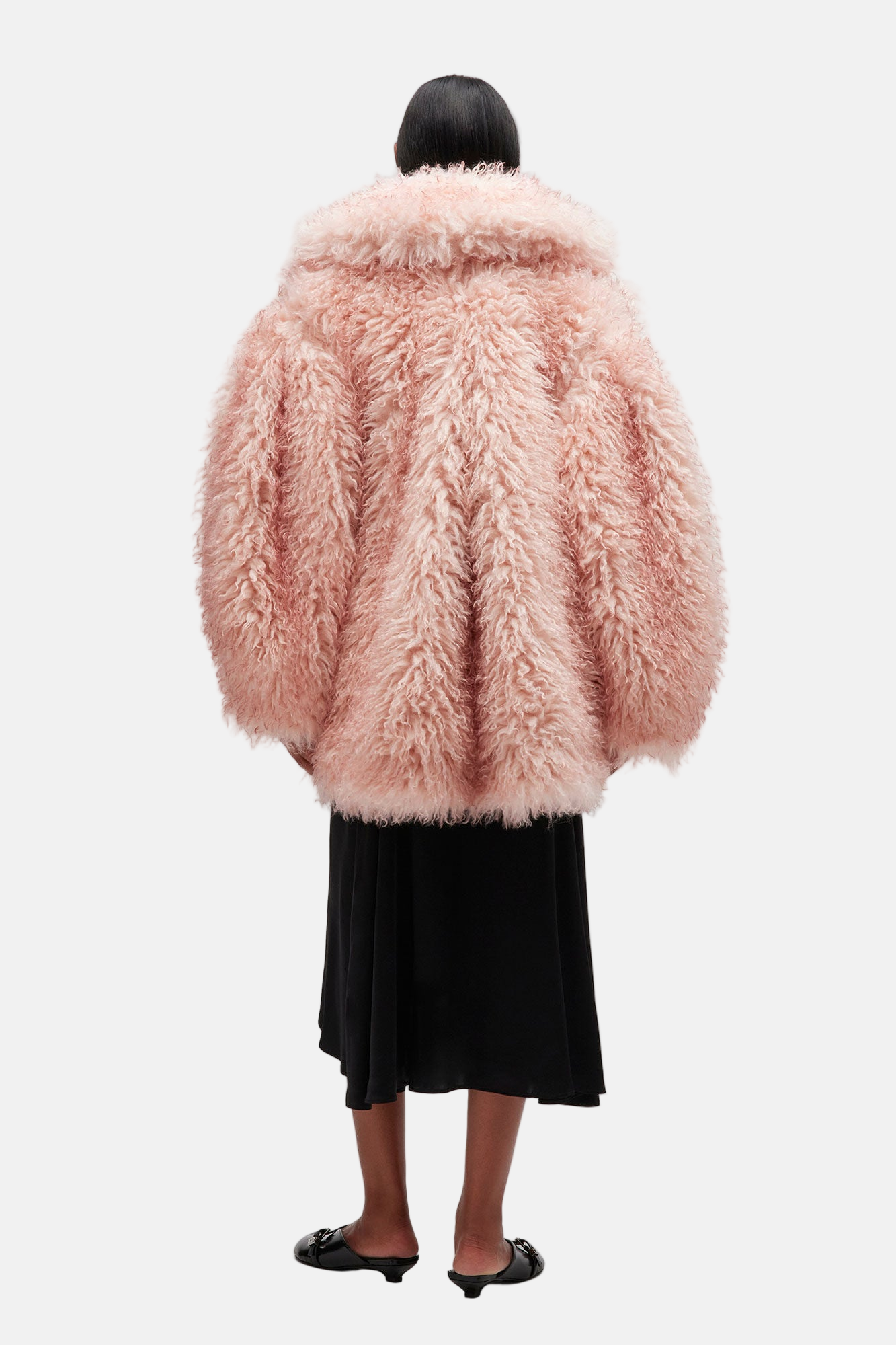 GANNI Midi Fur, Rose, Mantel