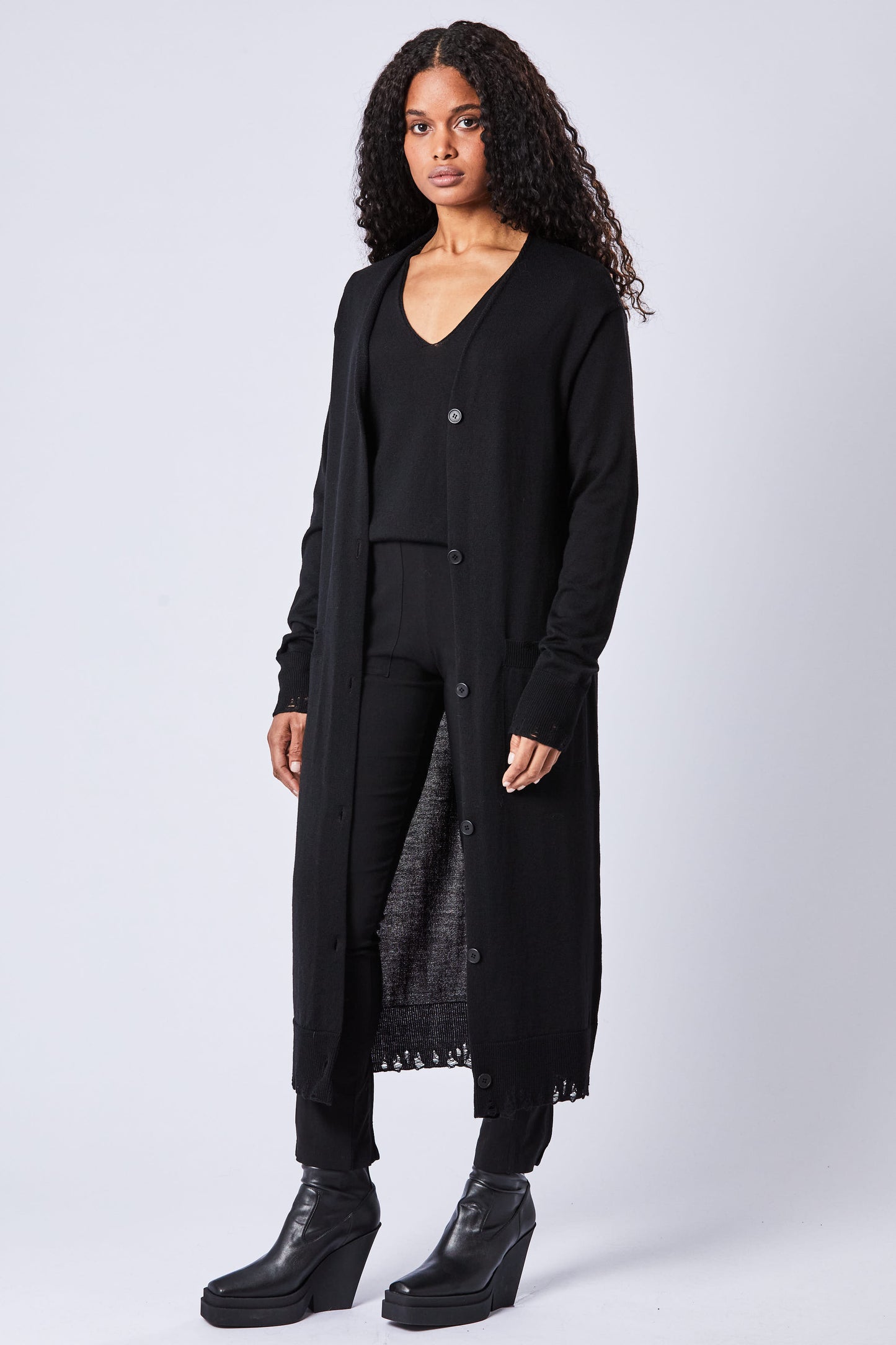 W KJ 169, Black, Strickmantel