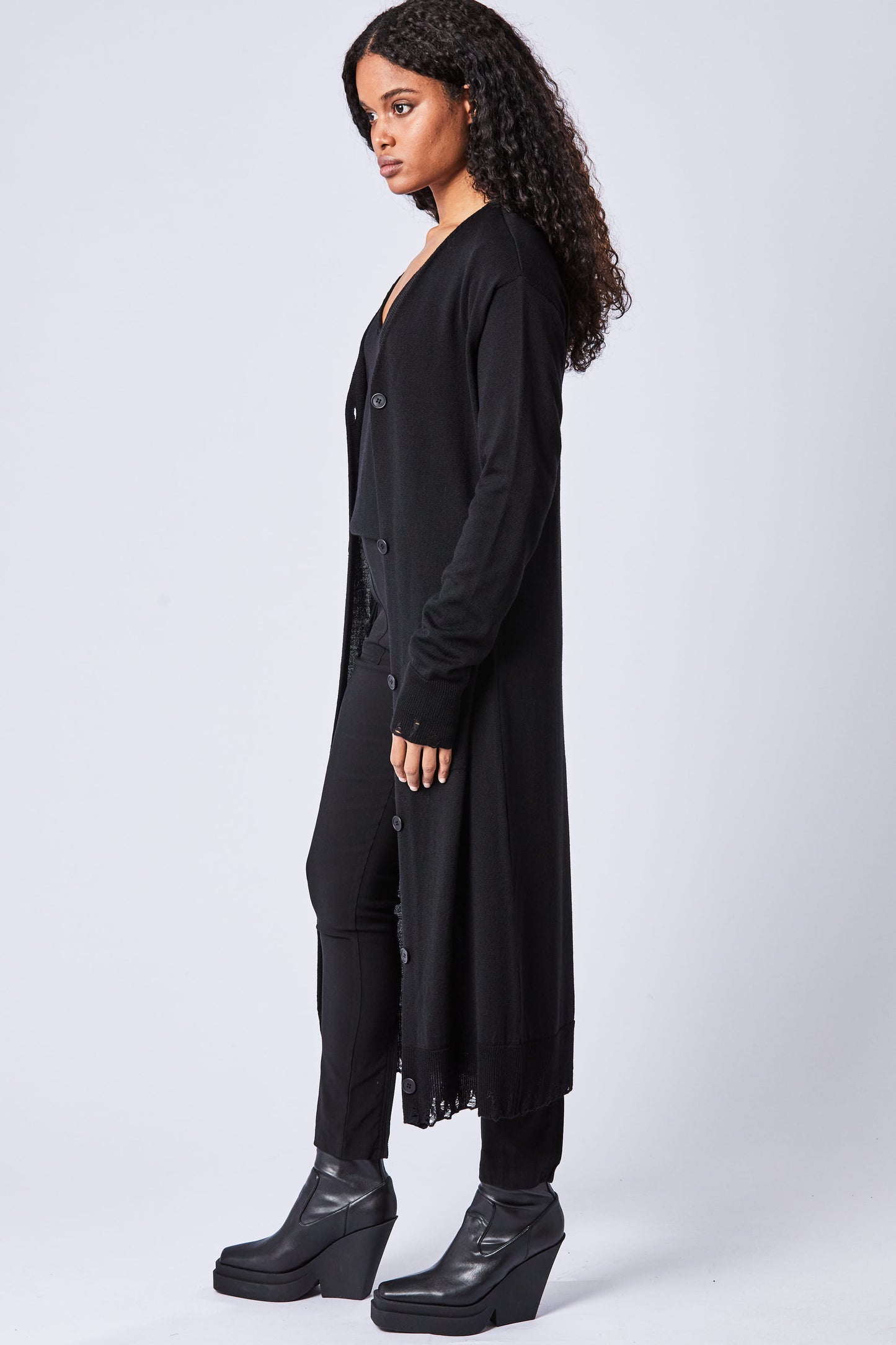 W KJ 169, Black, Strickmantel