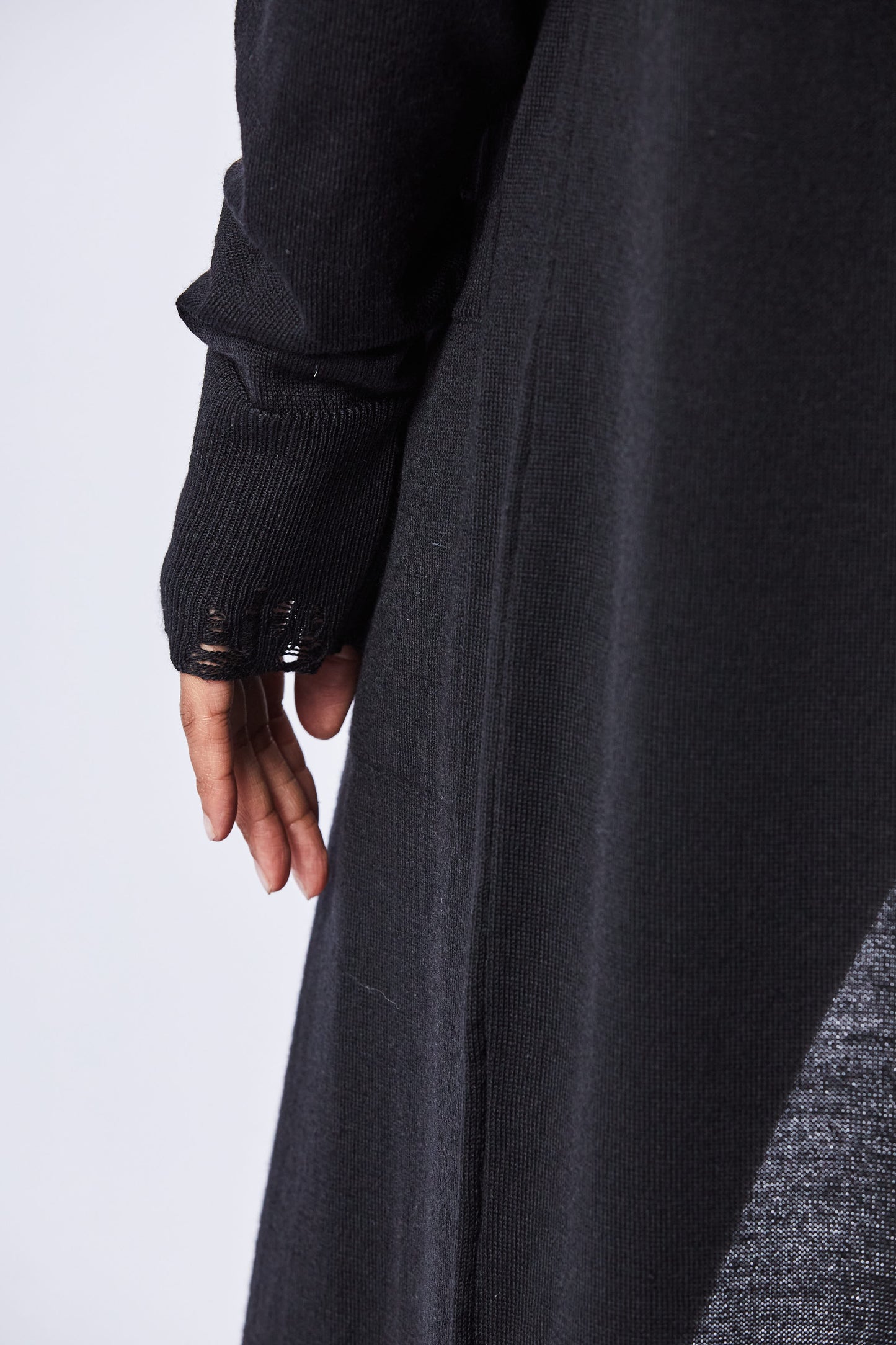 W KJ 169, Black, Strickmantel