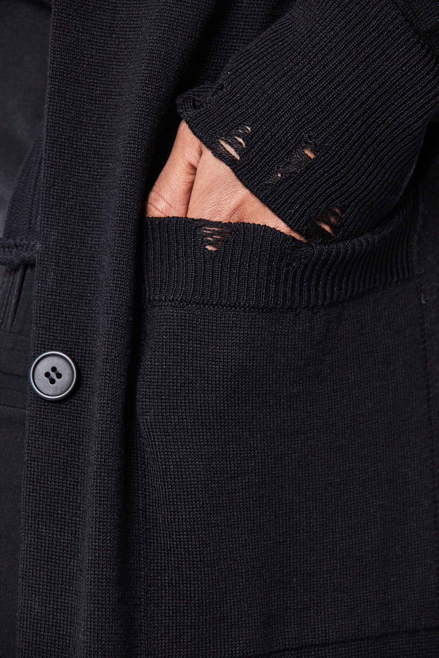 W KJ 169, Black, Strickmantel