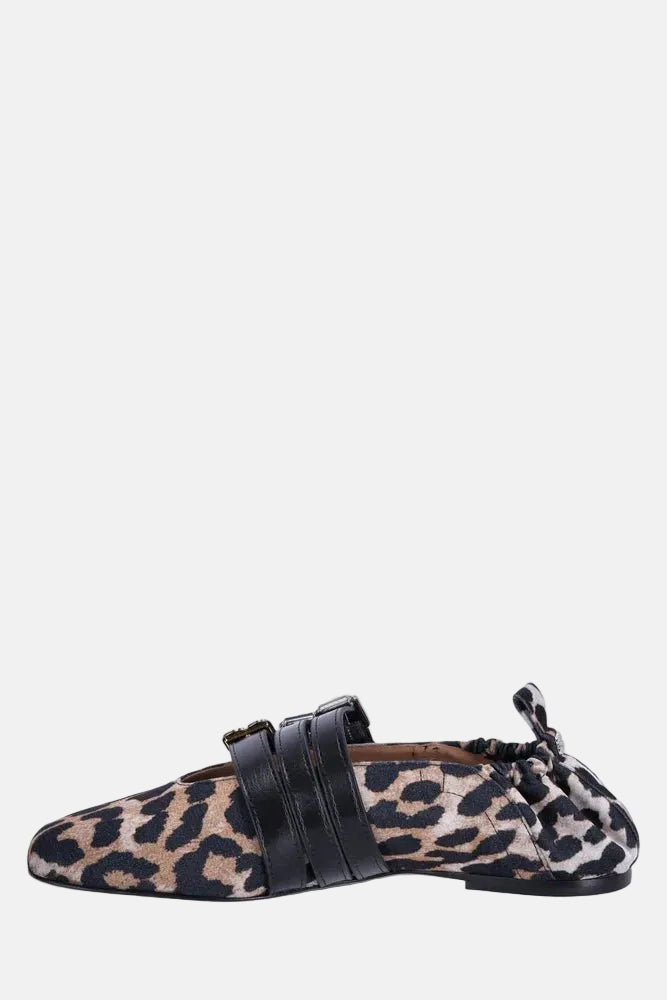 GANNI Sue Triple Flocked Denim, Almond Milk, Ballerina