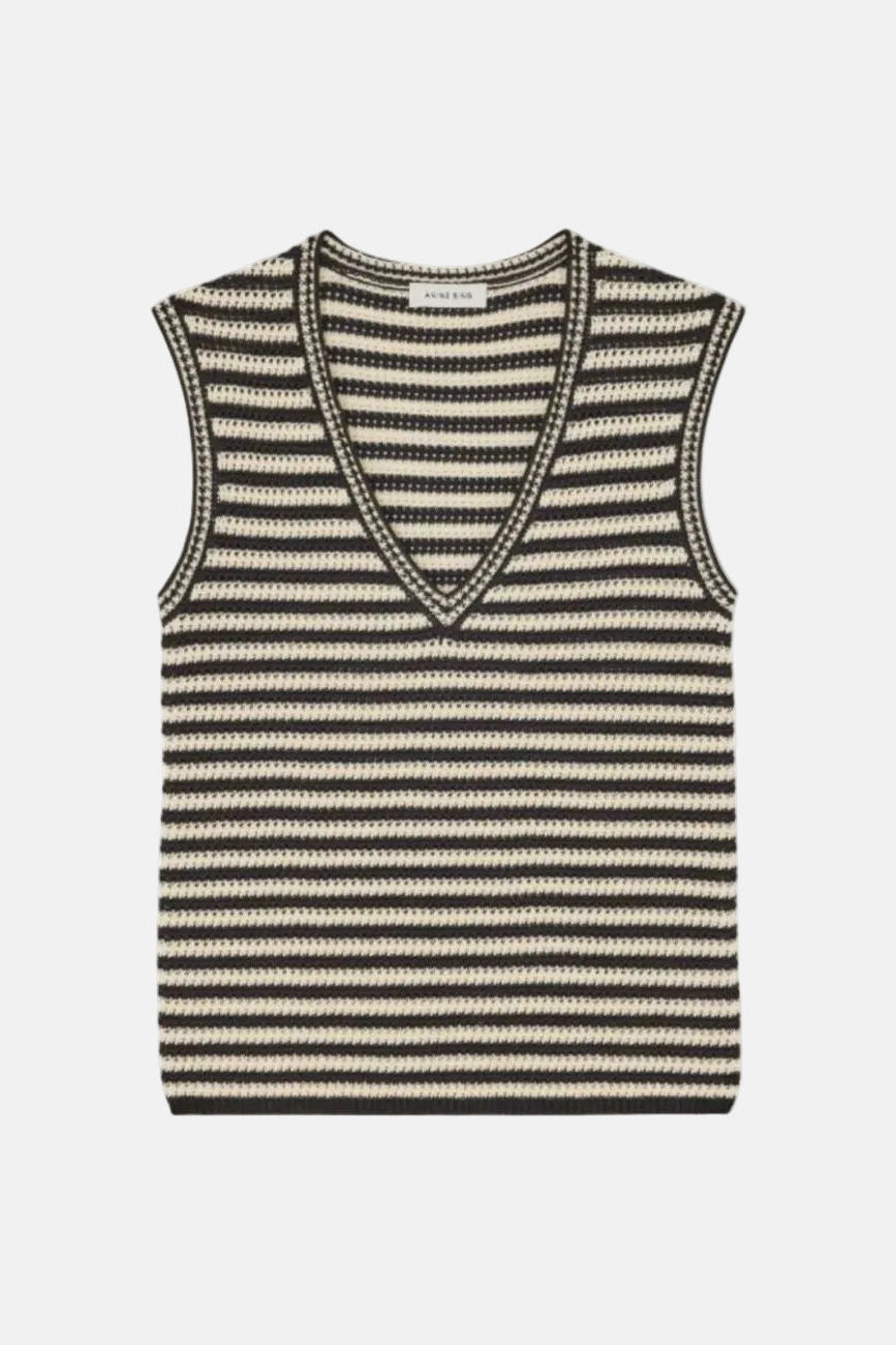 Anine Bing, Lowen, Black and Ivory, Sweater