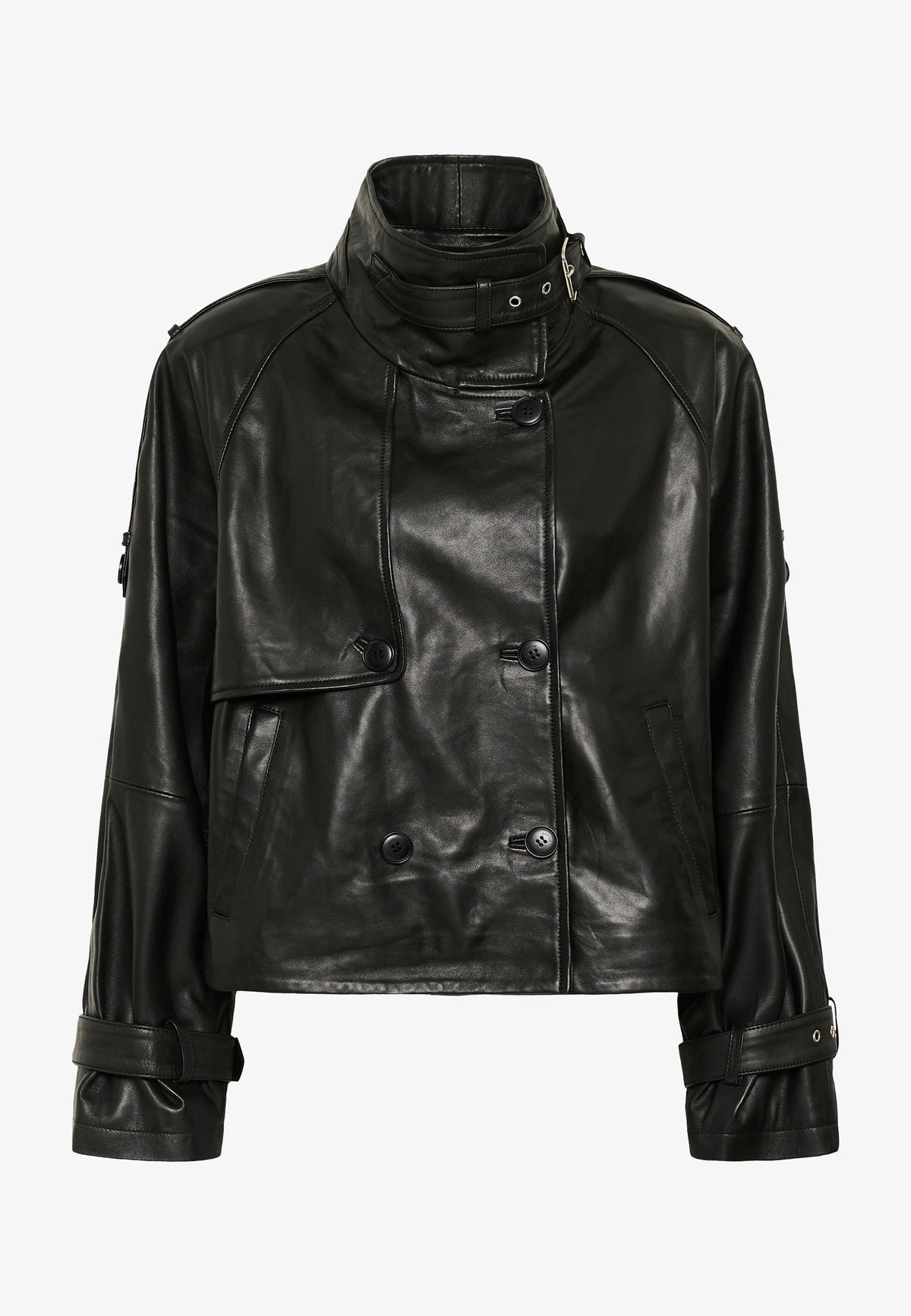 Gestuz Avic Leather Jacket in Black