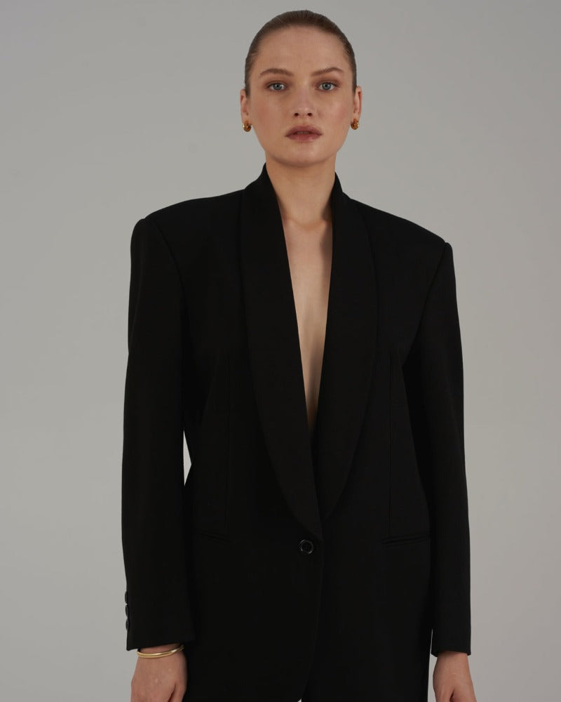 Gigi Jersey, Black, Blazer