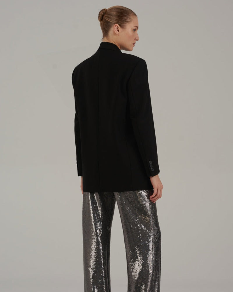 Gigi Jersey, Black, Blazer