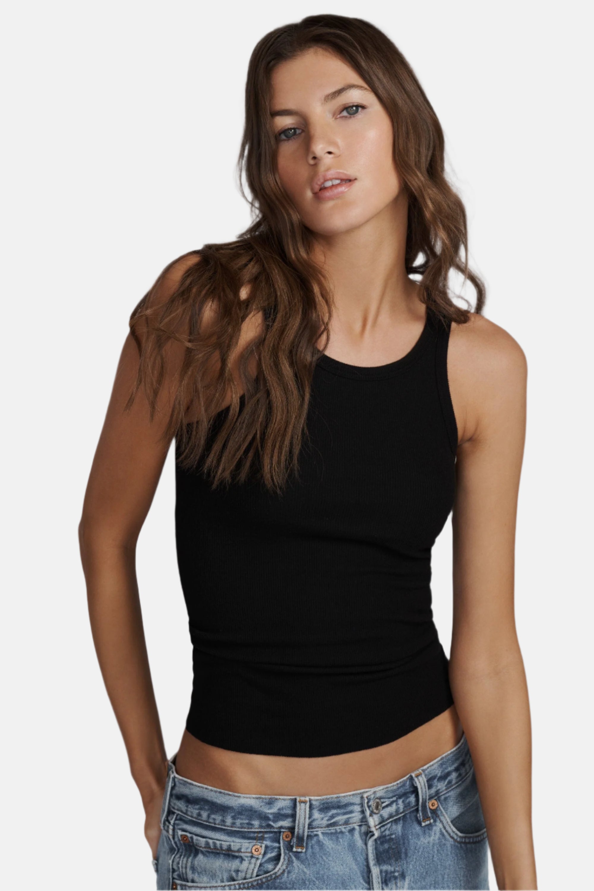 Éterne High Neck Fitted, Black, Tanktop