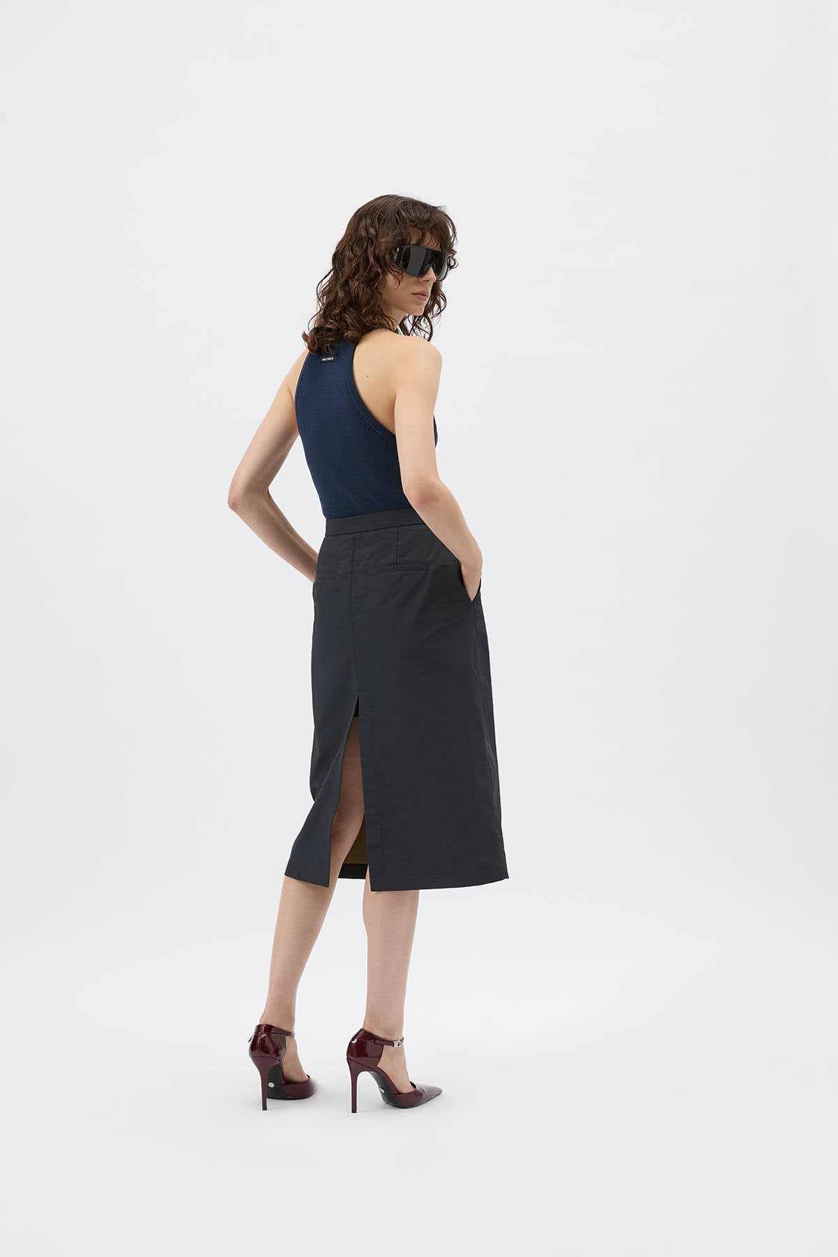 Halfboy Knit, Navy, Top