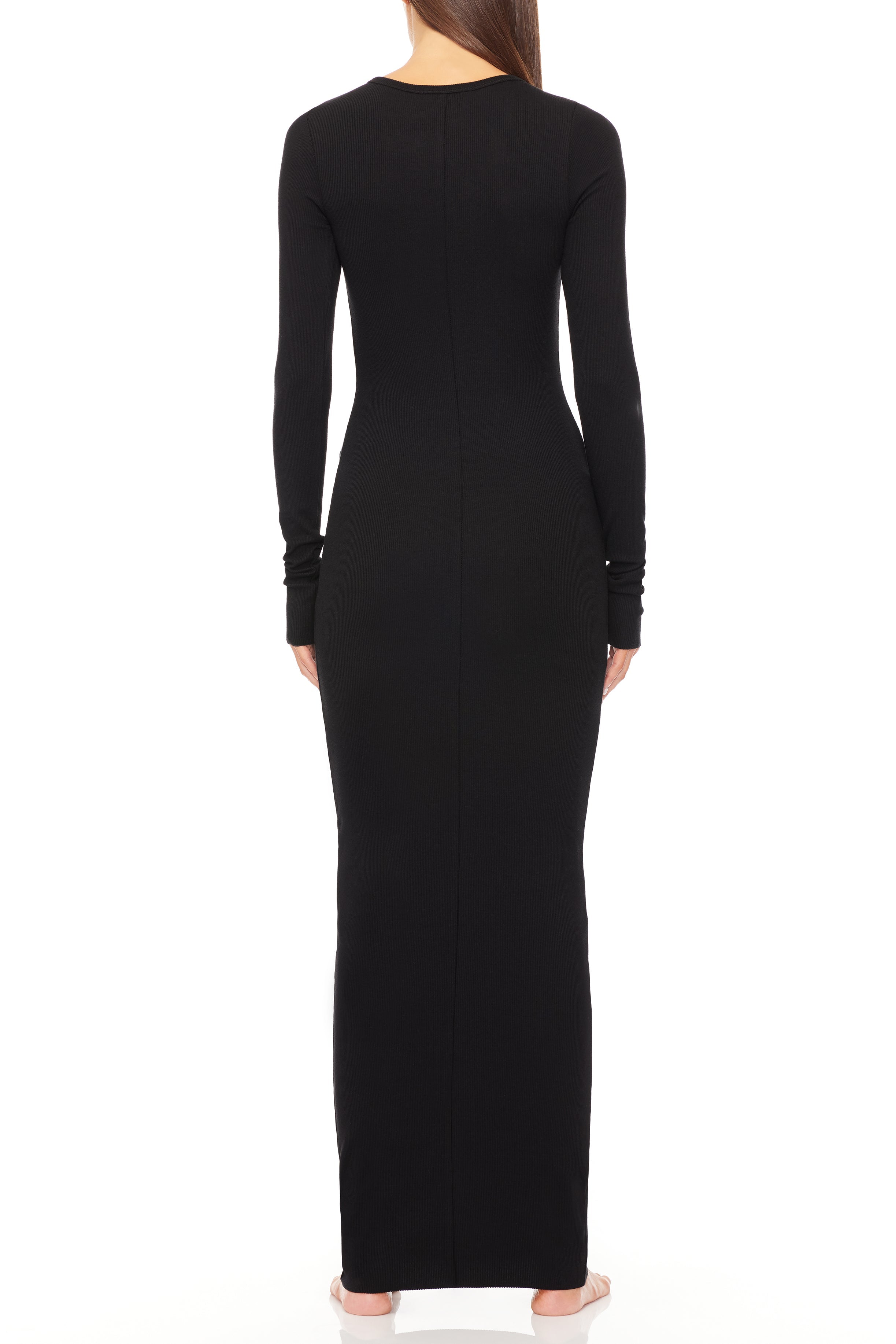 Éterne Long Sleeve, Black, Maxi Dress