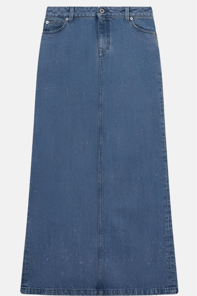 Halfboy Maxi Skirt, Light Blue Denim, Jeansrock