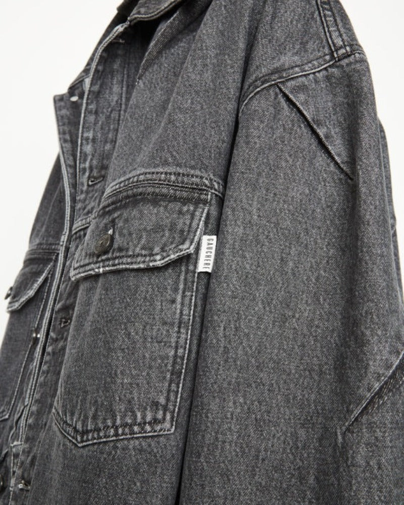 Denim Jacket, Grey, Jeansjacke