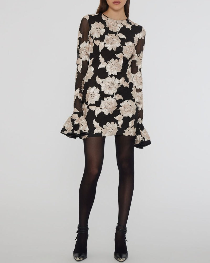 Flower Mesh Mini, Cream, Kleid
