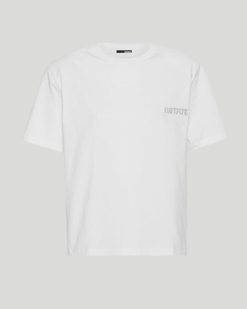 Rotate Straight Logo, Bright White, T-Shirt
