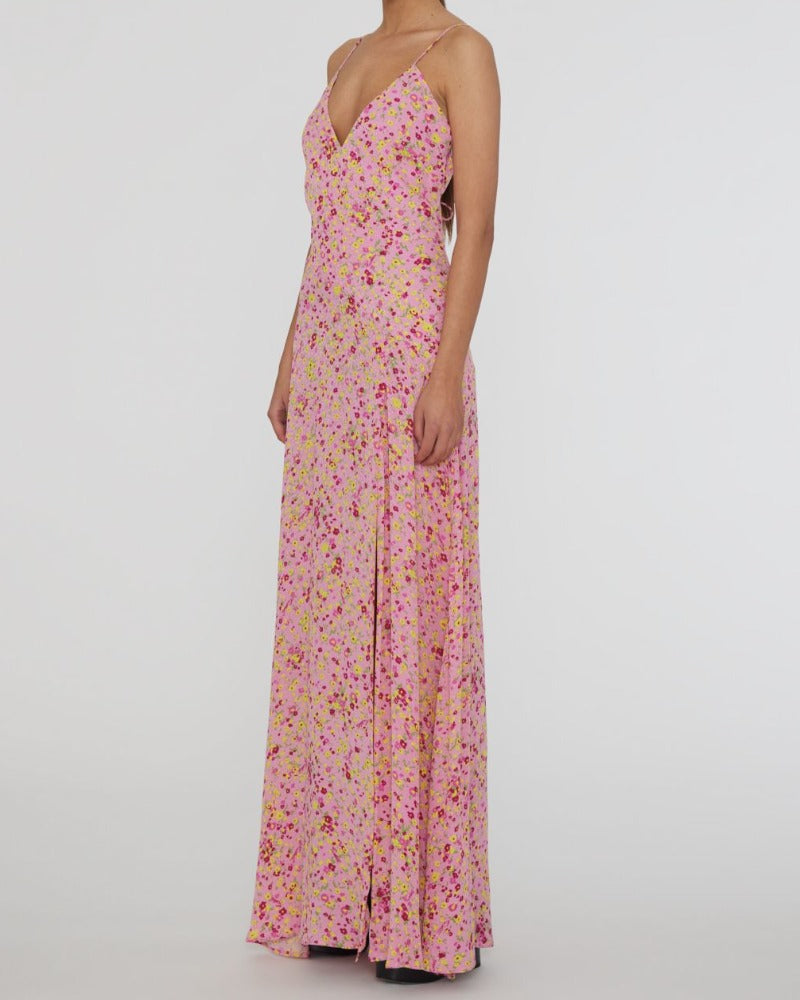 Jacquard Maxi Slip, Fuchsia Pink, Kleid