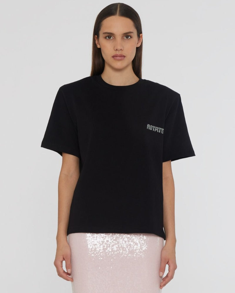 Rotate Straight Logo, Black, T-Shirt