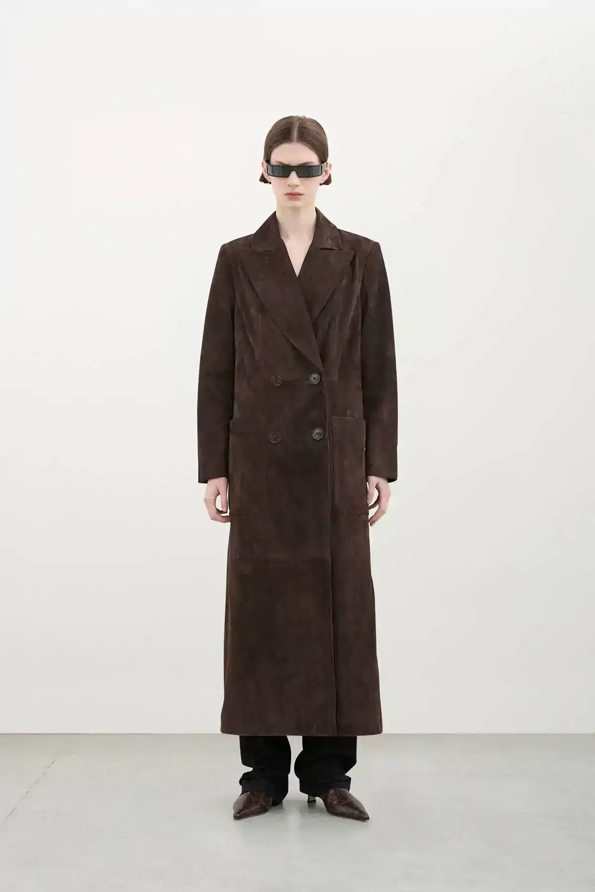 Halfboy, Dark Brown, Wildledermantel