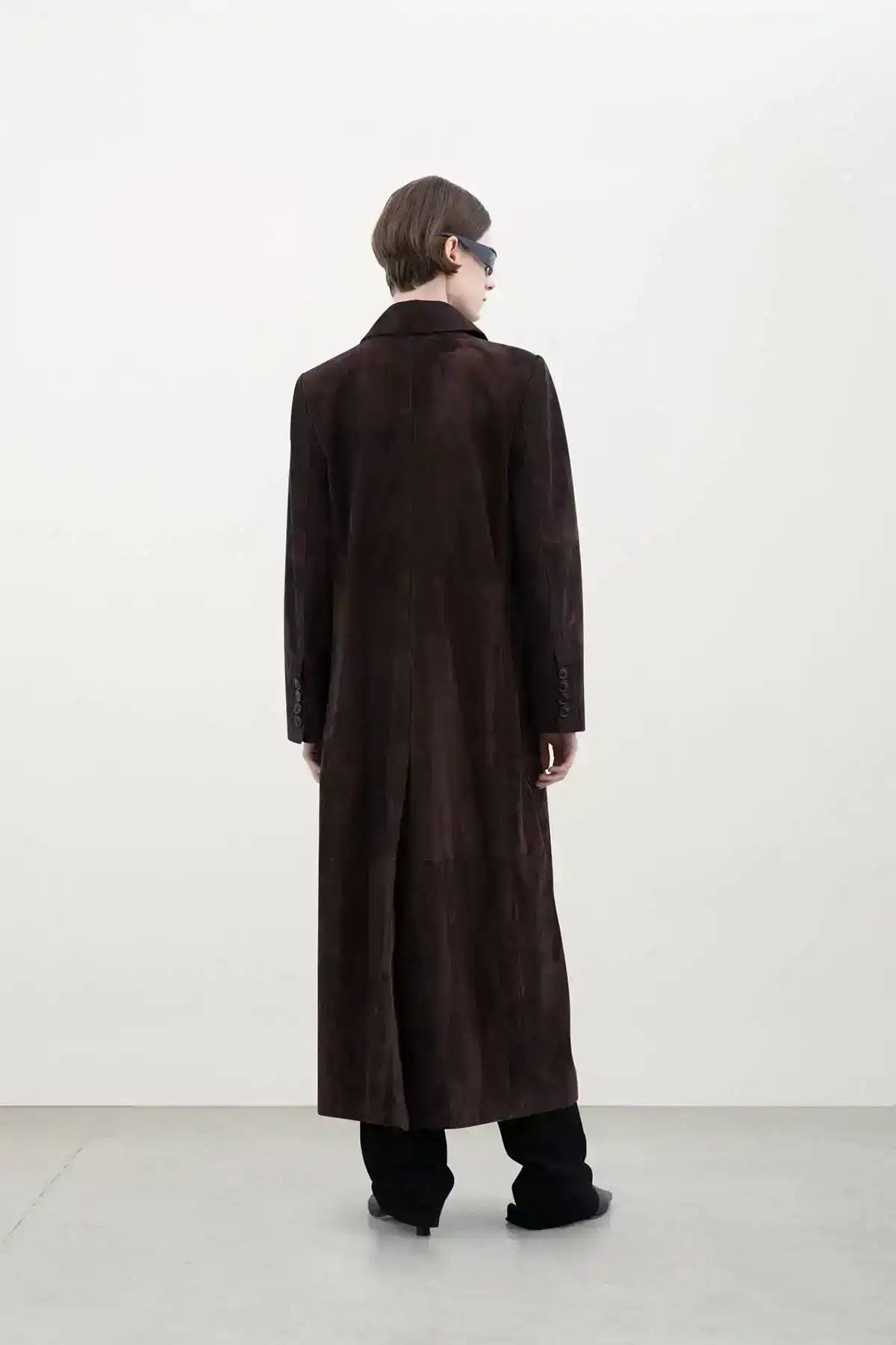 Halfboy, Dark Brown, Wildledermantel