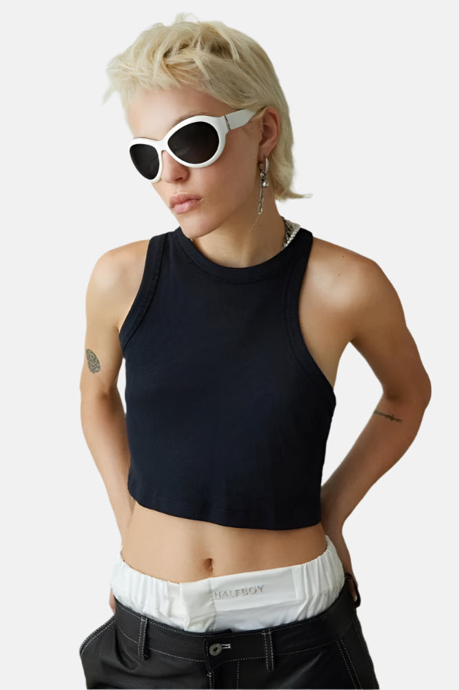 Halfboy Halfboy Tank Top Crop, Black, Top