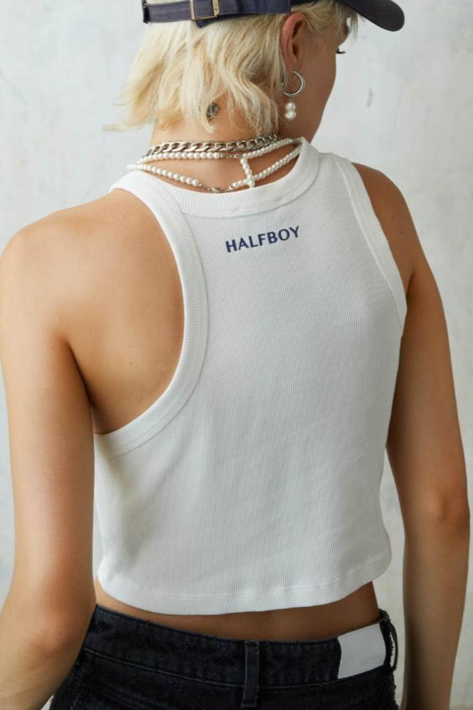 Halfboy Halfboy Tank Top Crop, Optic White, Top