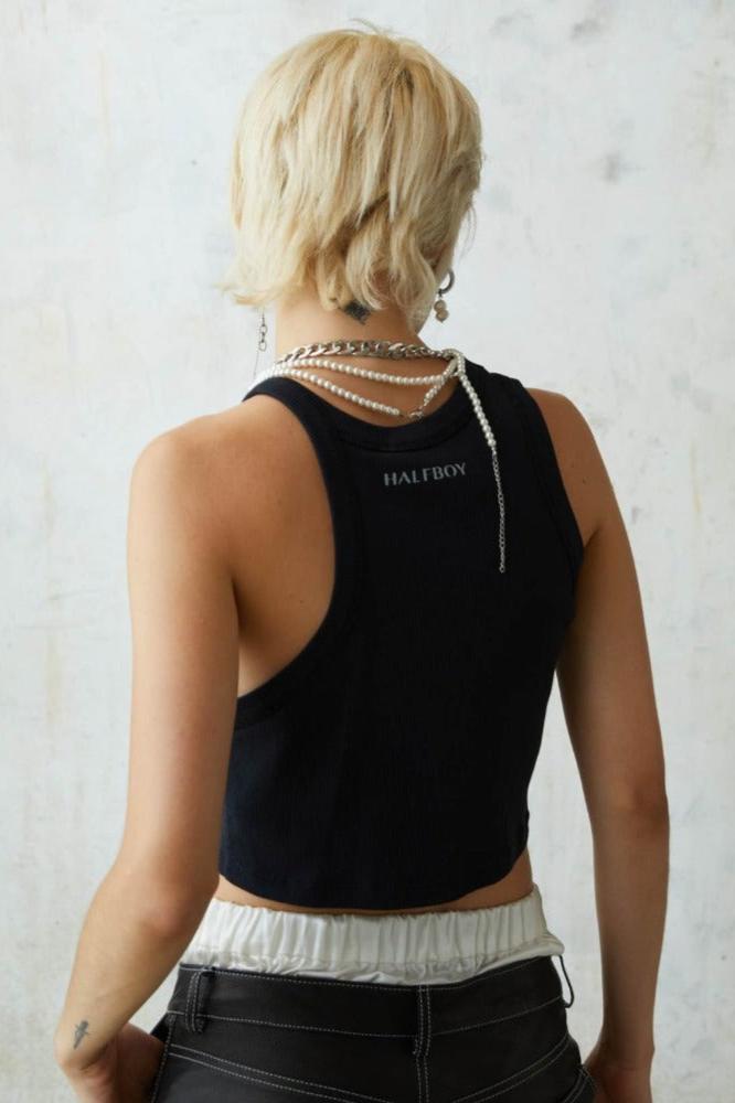 Halfboy Halfboy Tank Top Crop, Black, Top