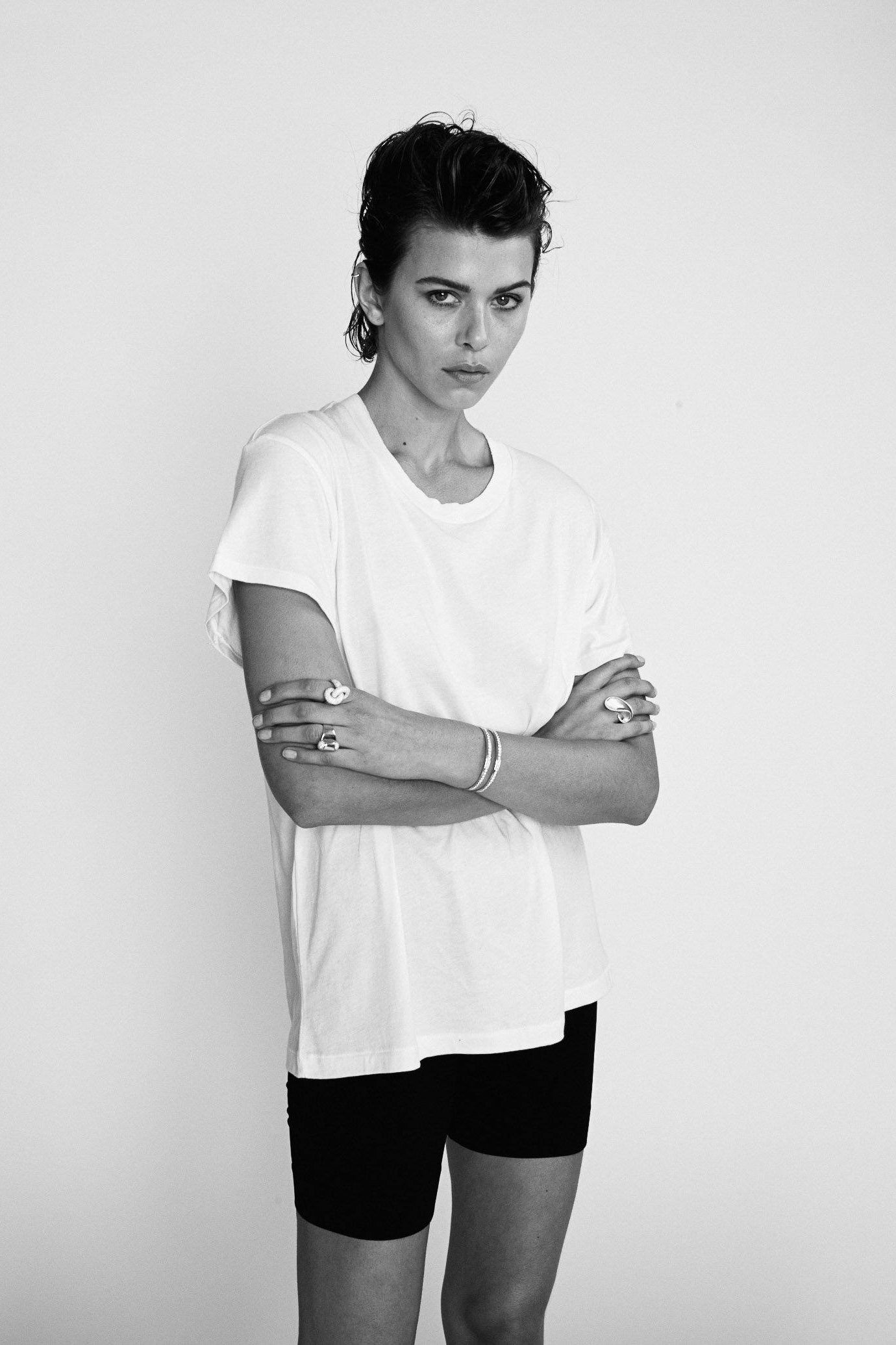 Éterne Short Sleeve, Ivory Boyfriend Shirt