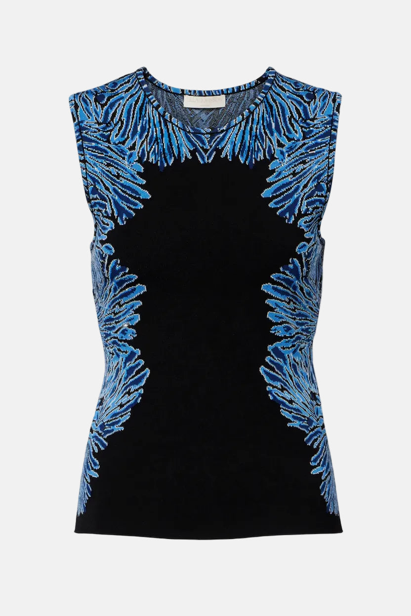 Ulla Johnson Aylin Knit Jacquard, Ocean, Top