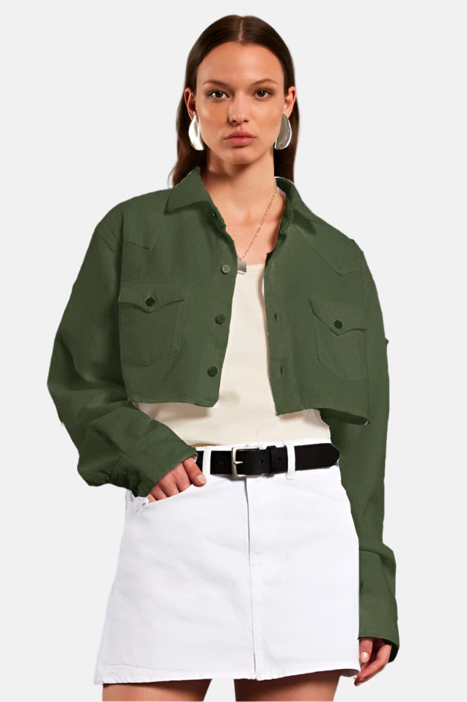 Stefy Crop, Green, Jacket
