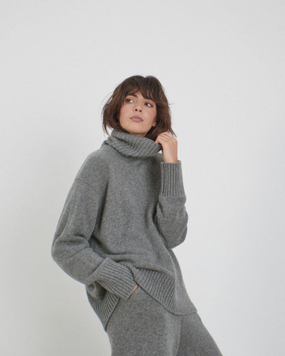 Ada, Grey, Cashmere Turtle Neck