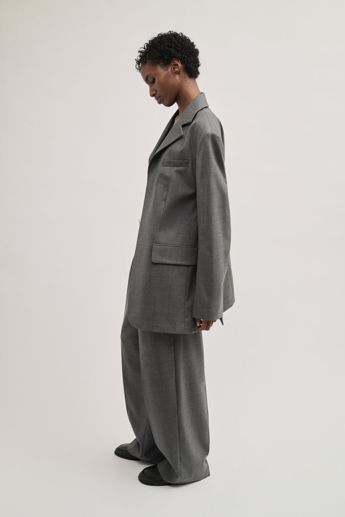 Moon, Grey, Relaxed-Fit Blazer