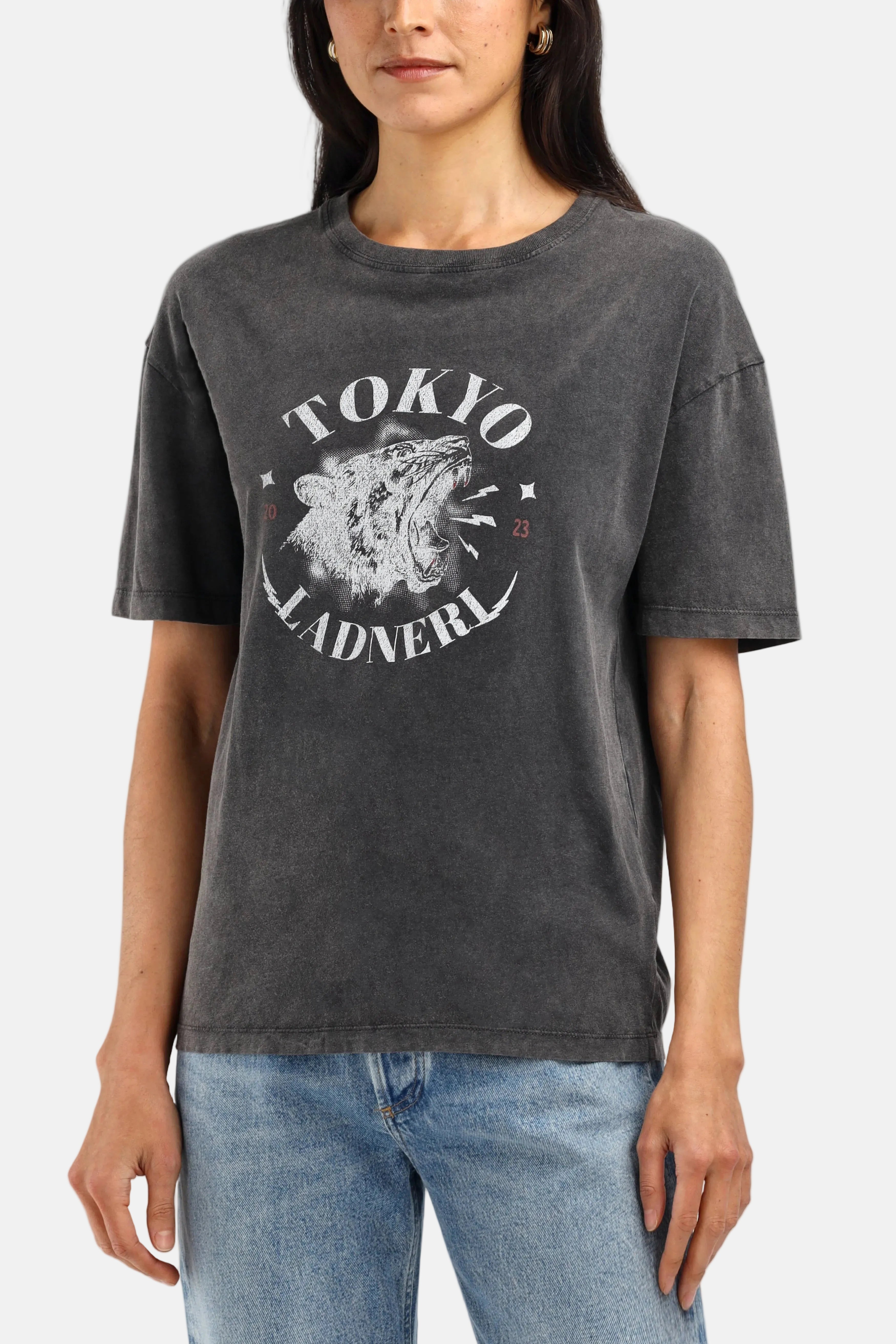 Ladneri Tiger, Washed Black, T-Shirt