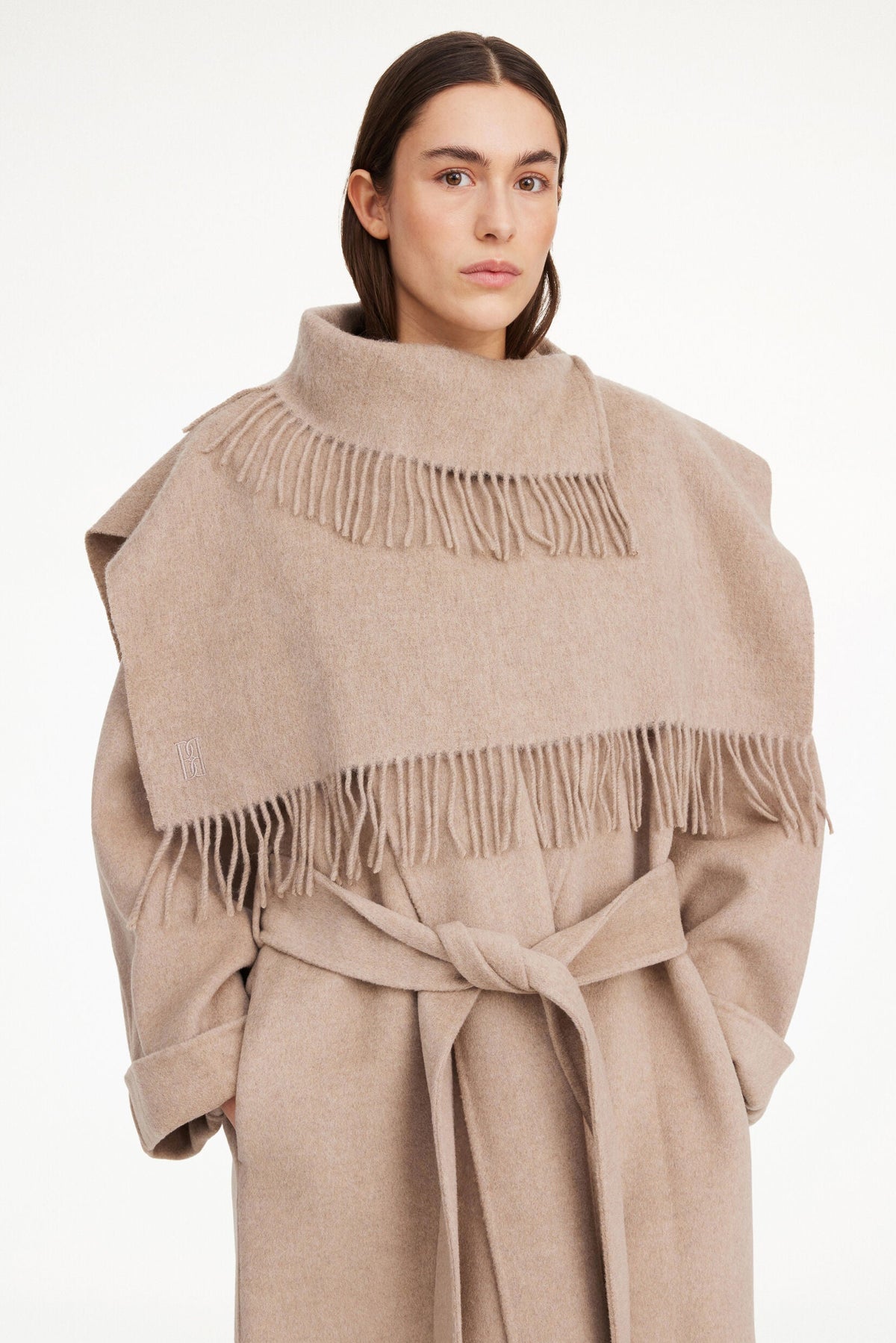 By Malene Birger Turtla Schal in Grey Brown Melange – Ansicht 2