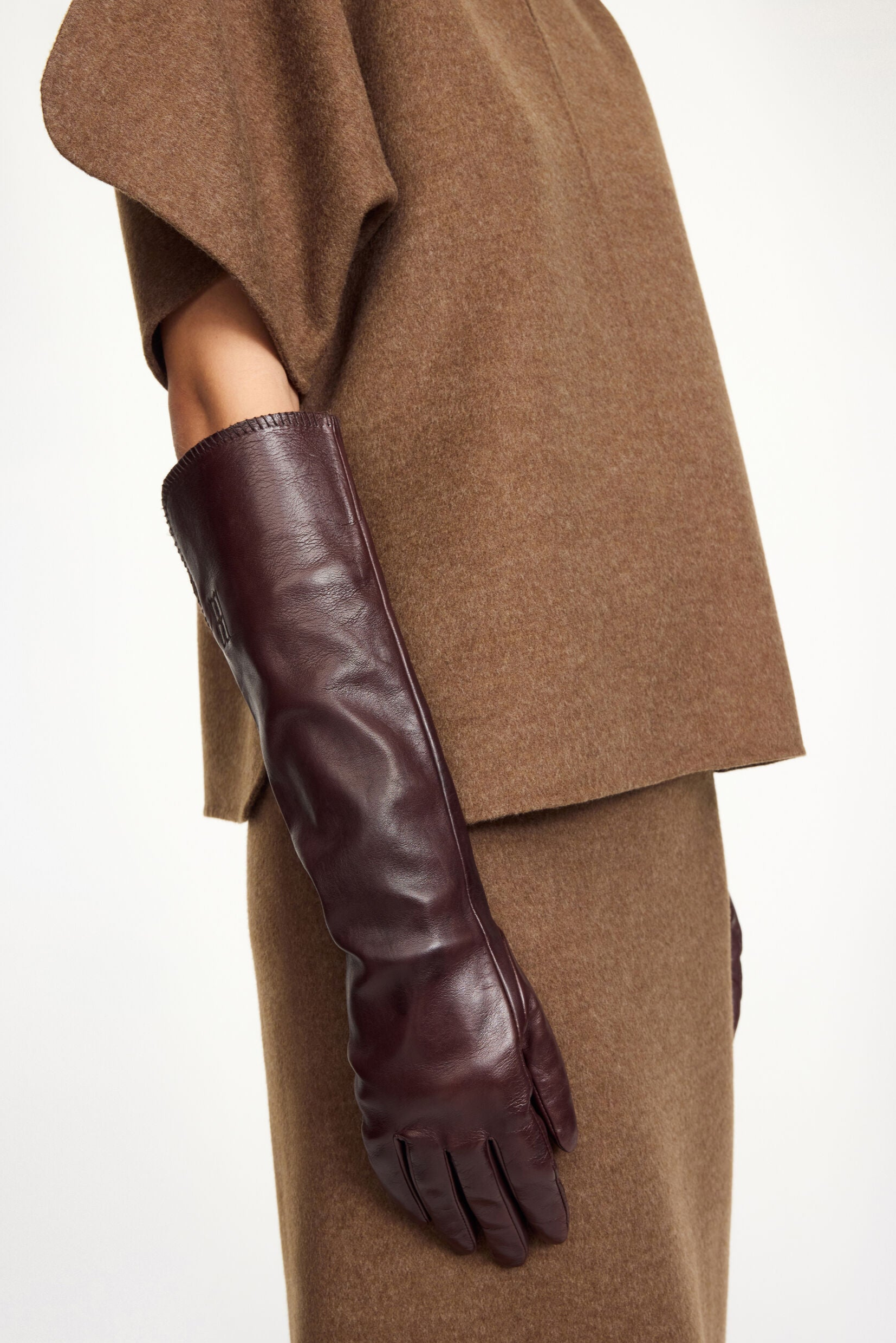 By Malene Birger Gemi, Coffee Brown, Lederhandschuhe