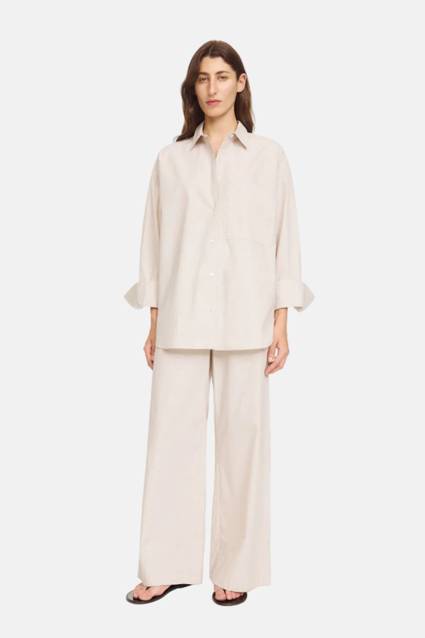 By Malene Birger Cabello, Old Beige Thin stripe, Hose
