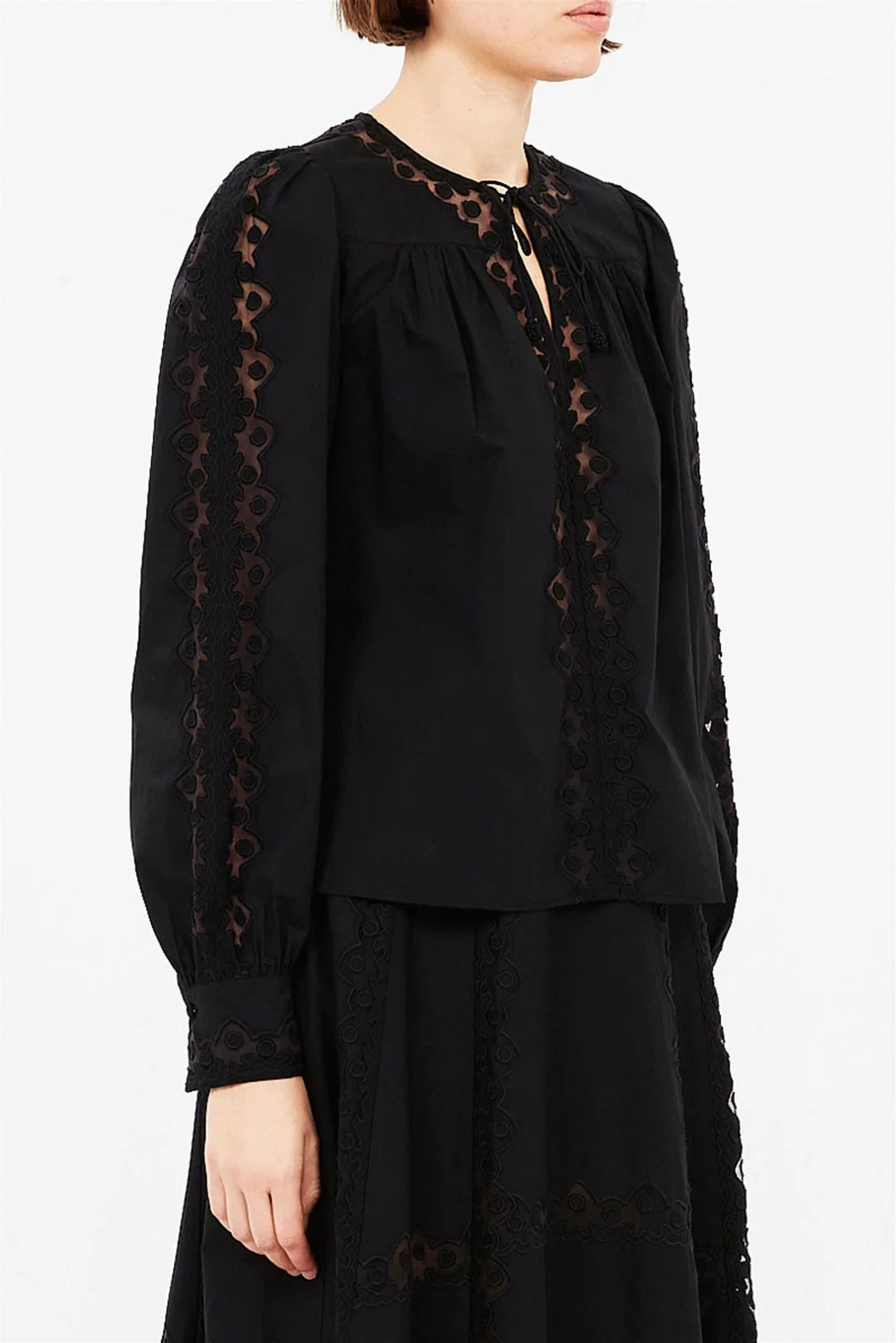 Ulla Johnson Kady, Noir, Bluse