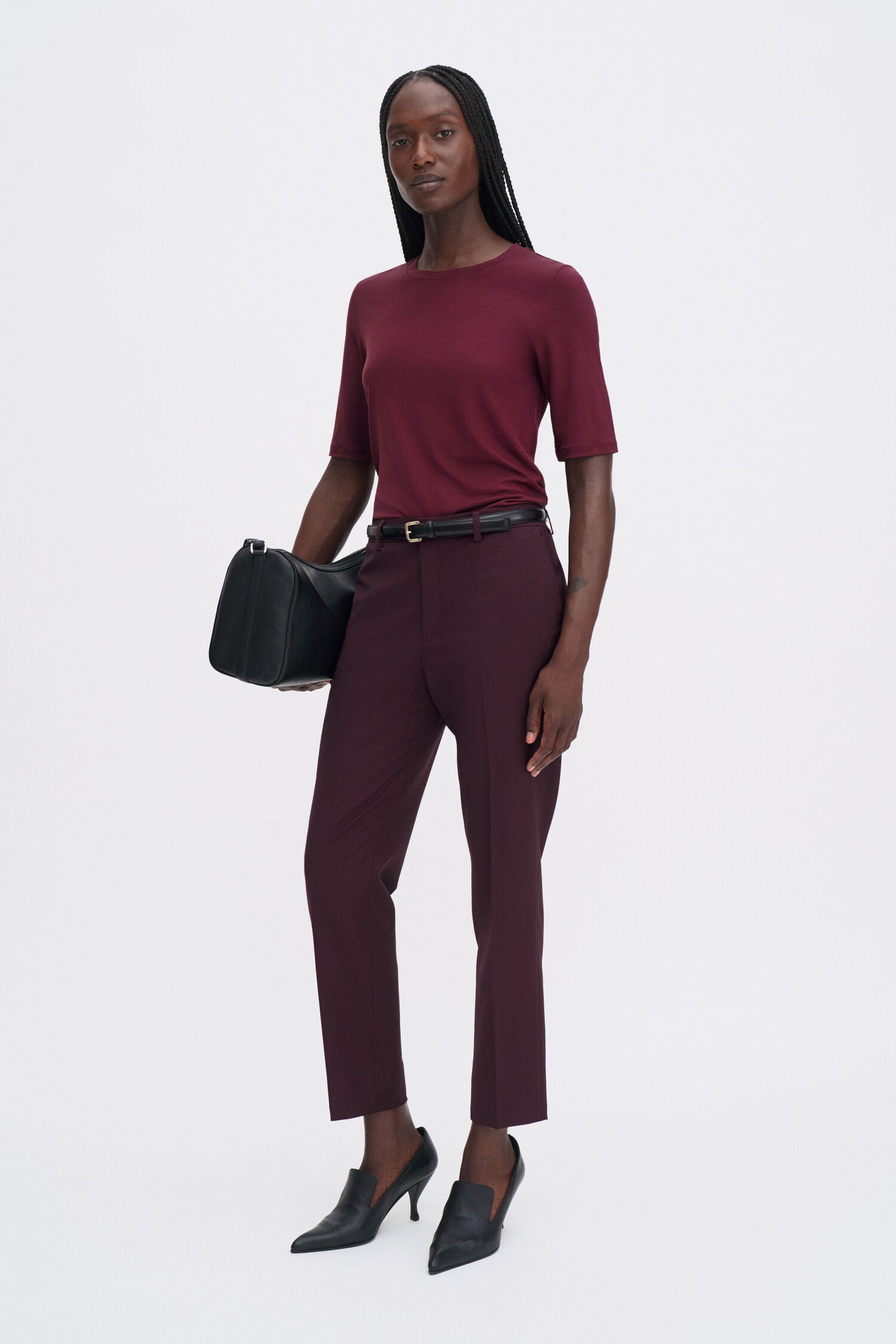 Filippa K Emma, Burgundy, Cropped Wollhose