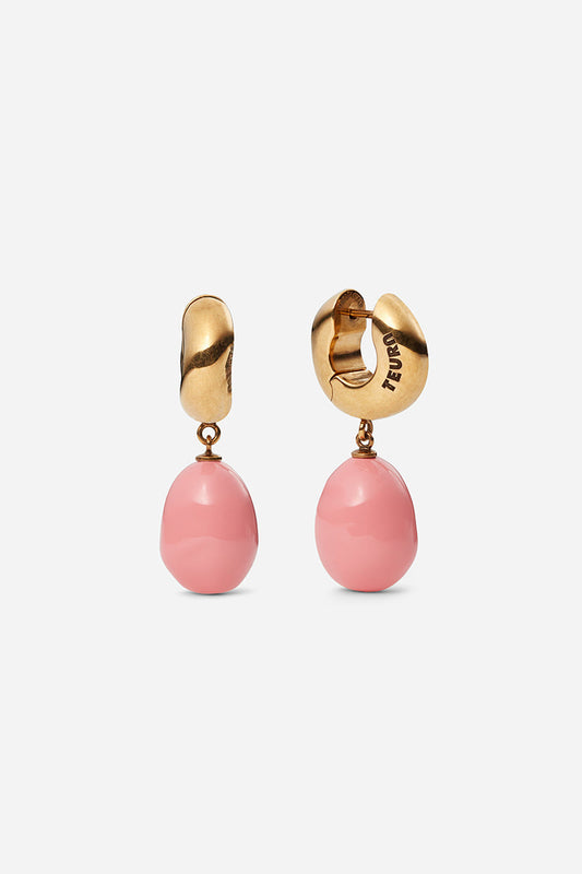 Earring Pendant, Gold/Pink, Ohrring