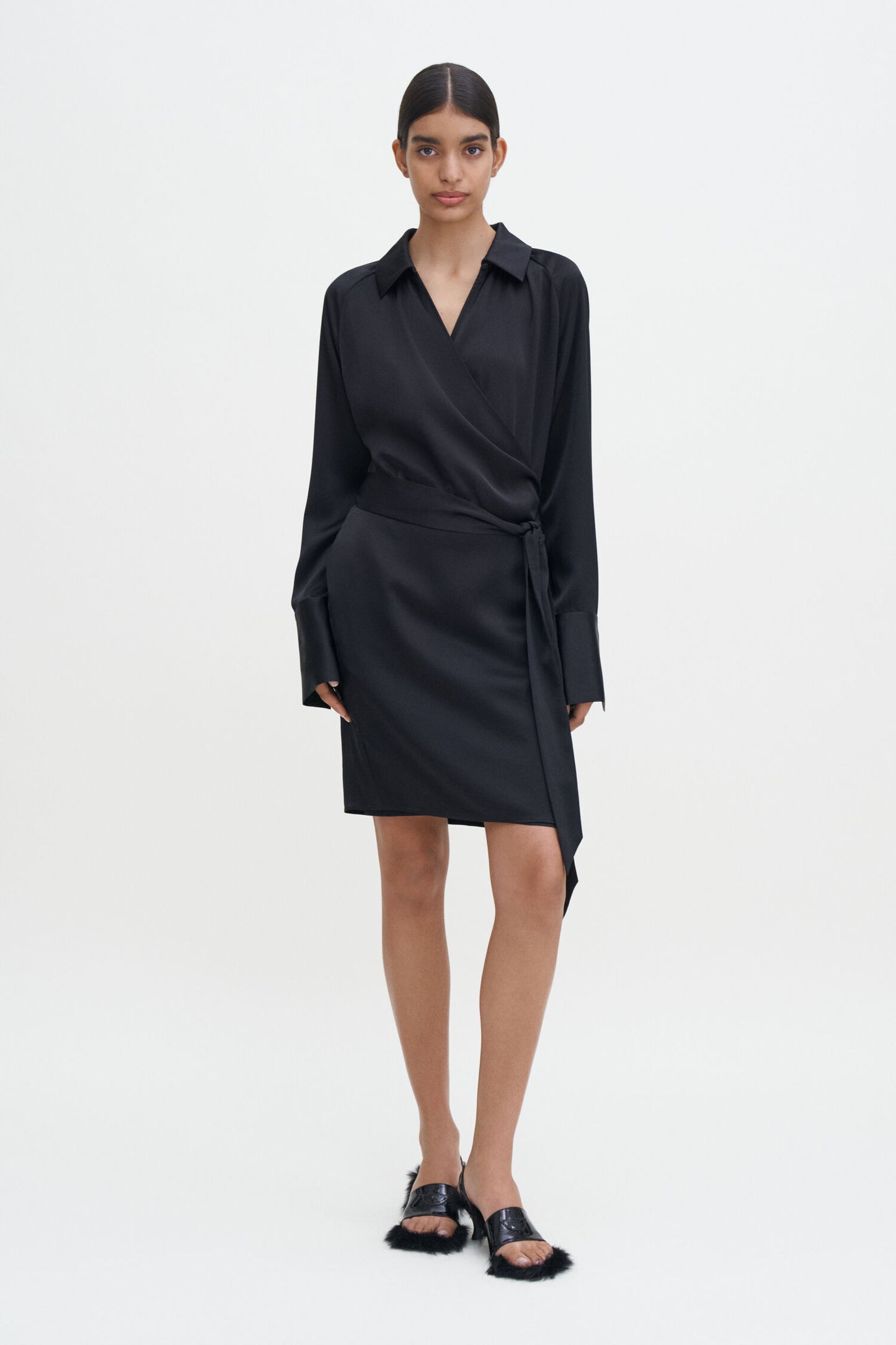 Wrap Shirt, Black, Dress