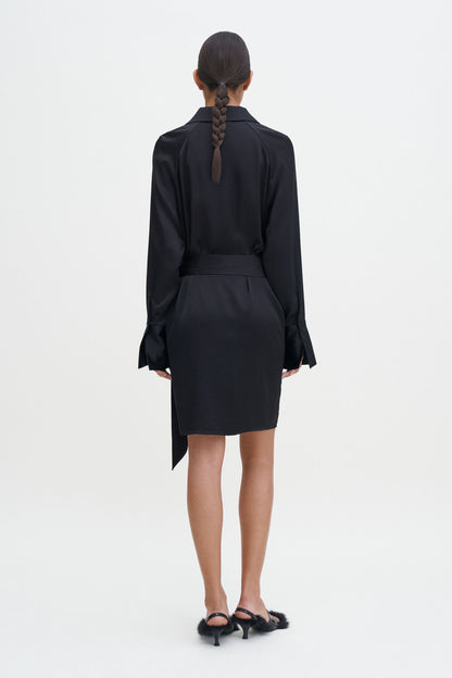 Wrap Shirt, Black, Dress