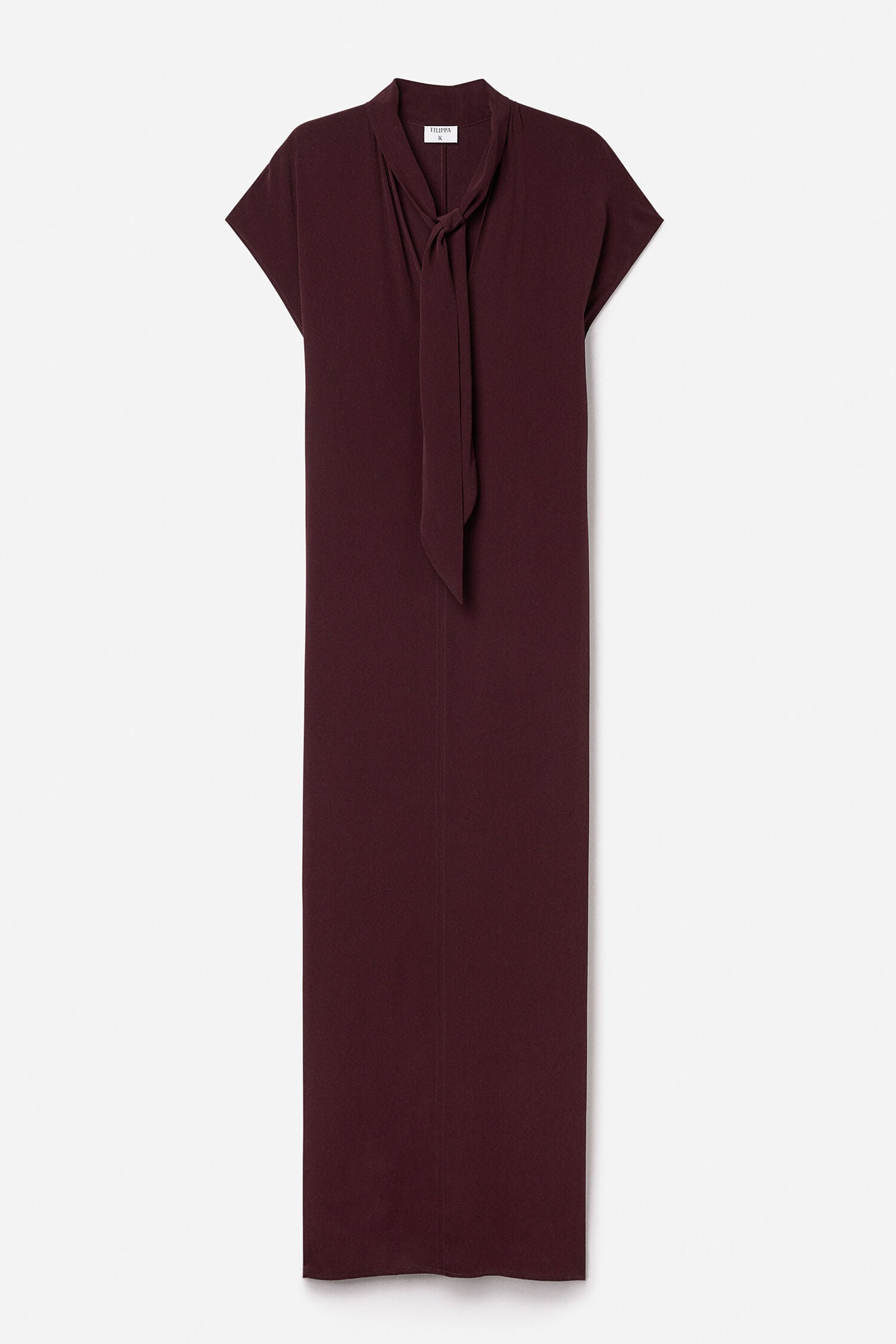 Filippa K, Burgundy, Long Tie-neck Dress
