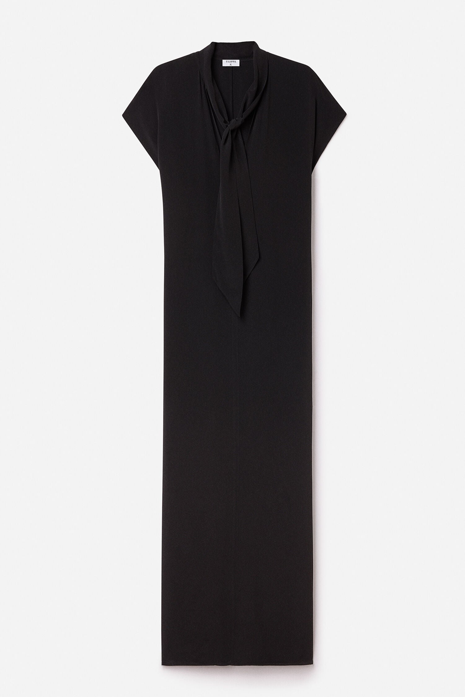 Filippa K, Schwarz, Long Tie-neck Dress