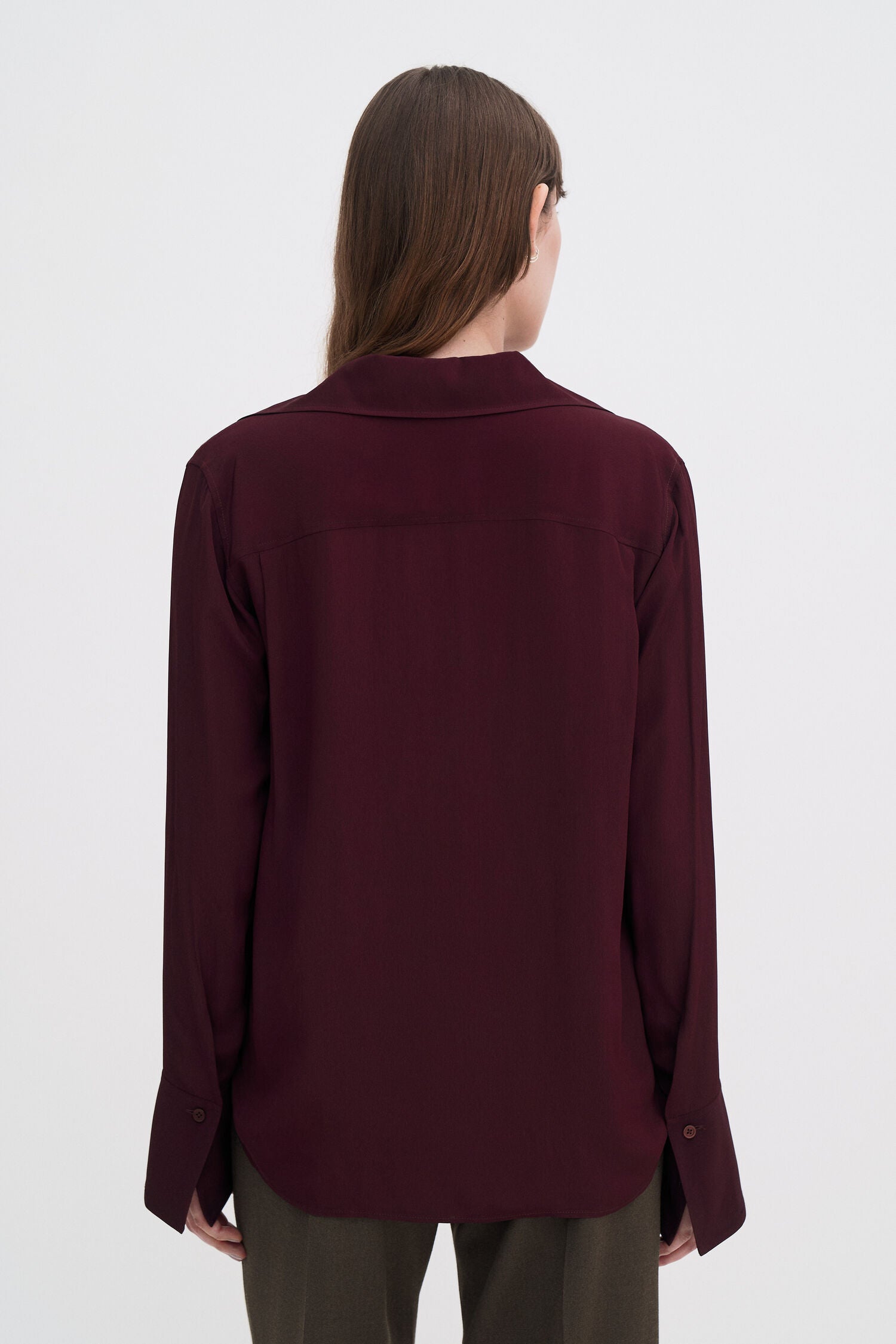 Filippa K, Dark Burgundy, Half Placket Blouse