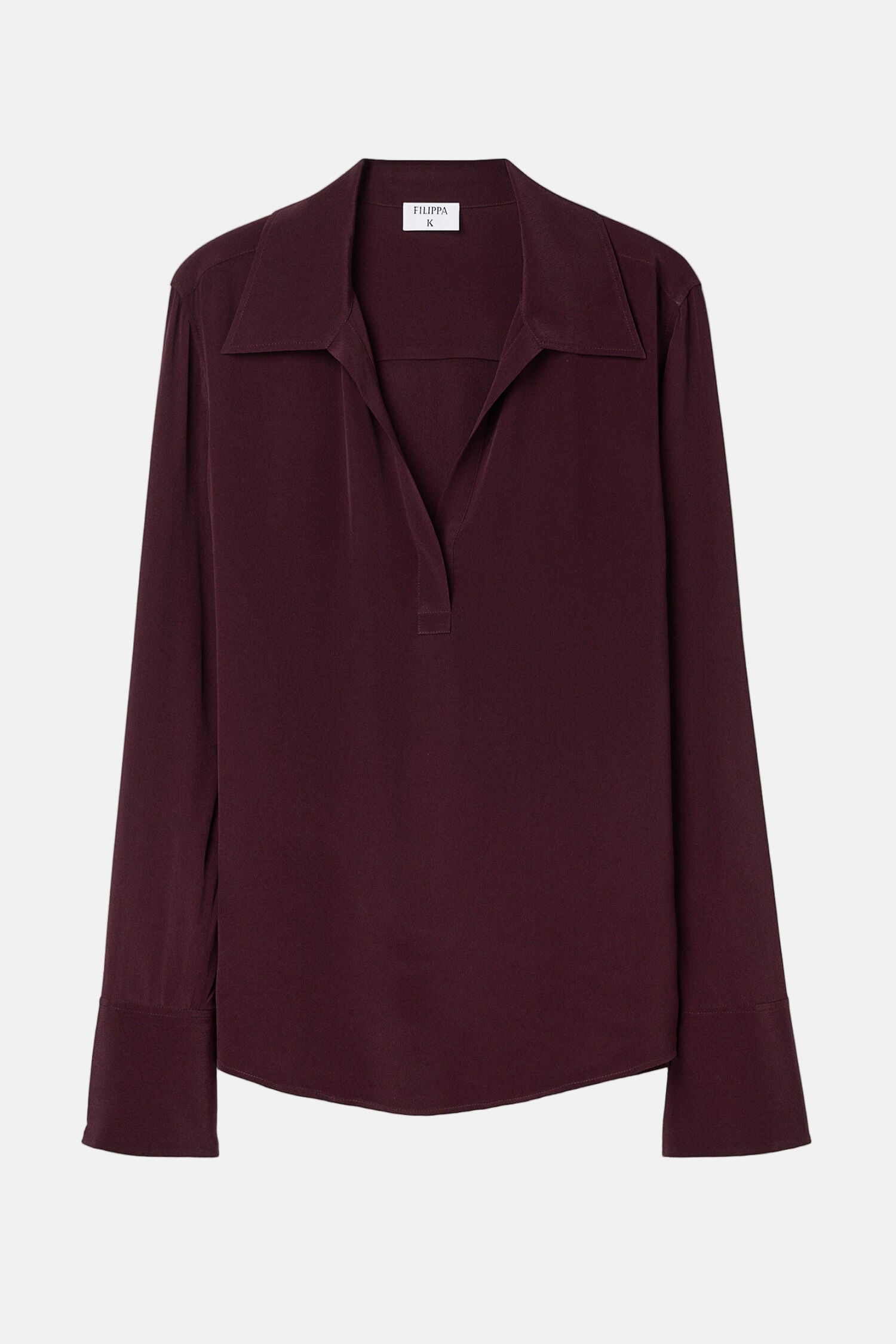 Filippa K, Dark Burgundy, Half Placket Blouse