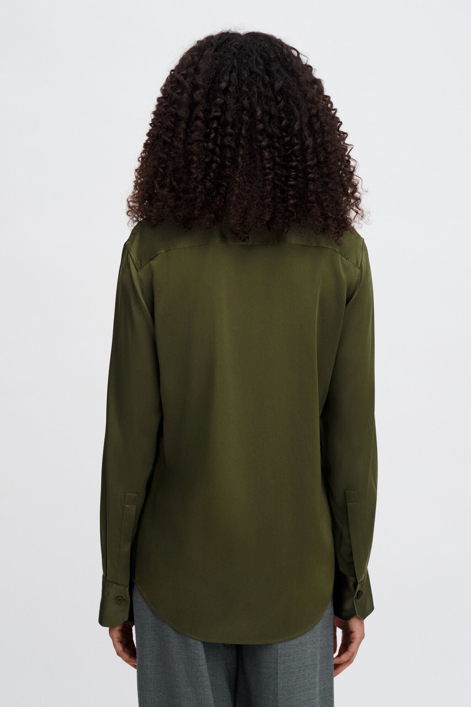 Filippa K, Silk Shirt, Laurel Green, Hemd