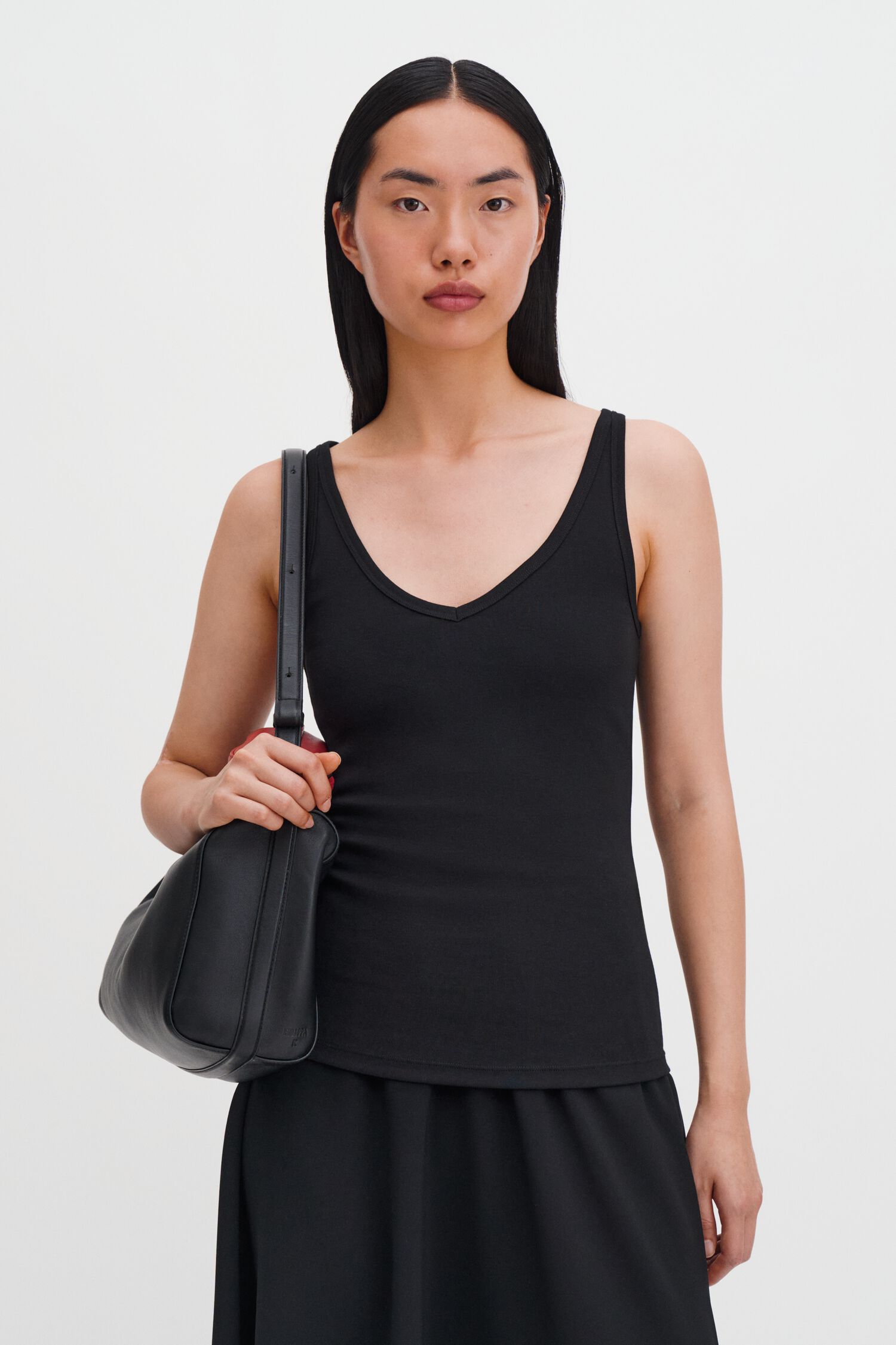 Filippa K, V-Neck, Black, Tanktop
