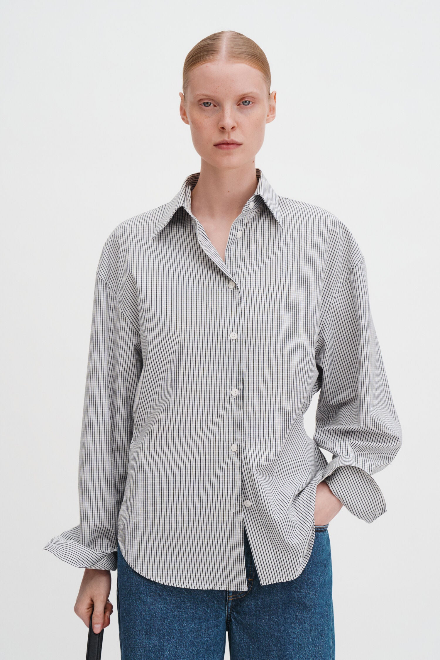 Filippa K, Hourglass, Black/White, Microcheck Hemd