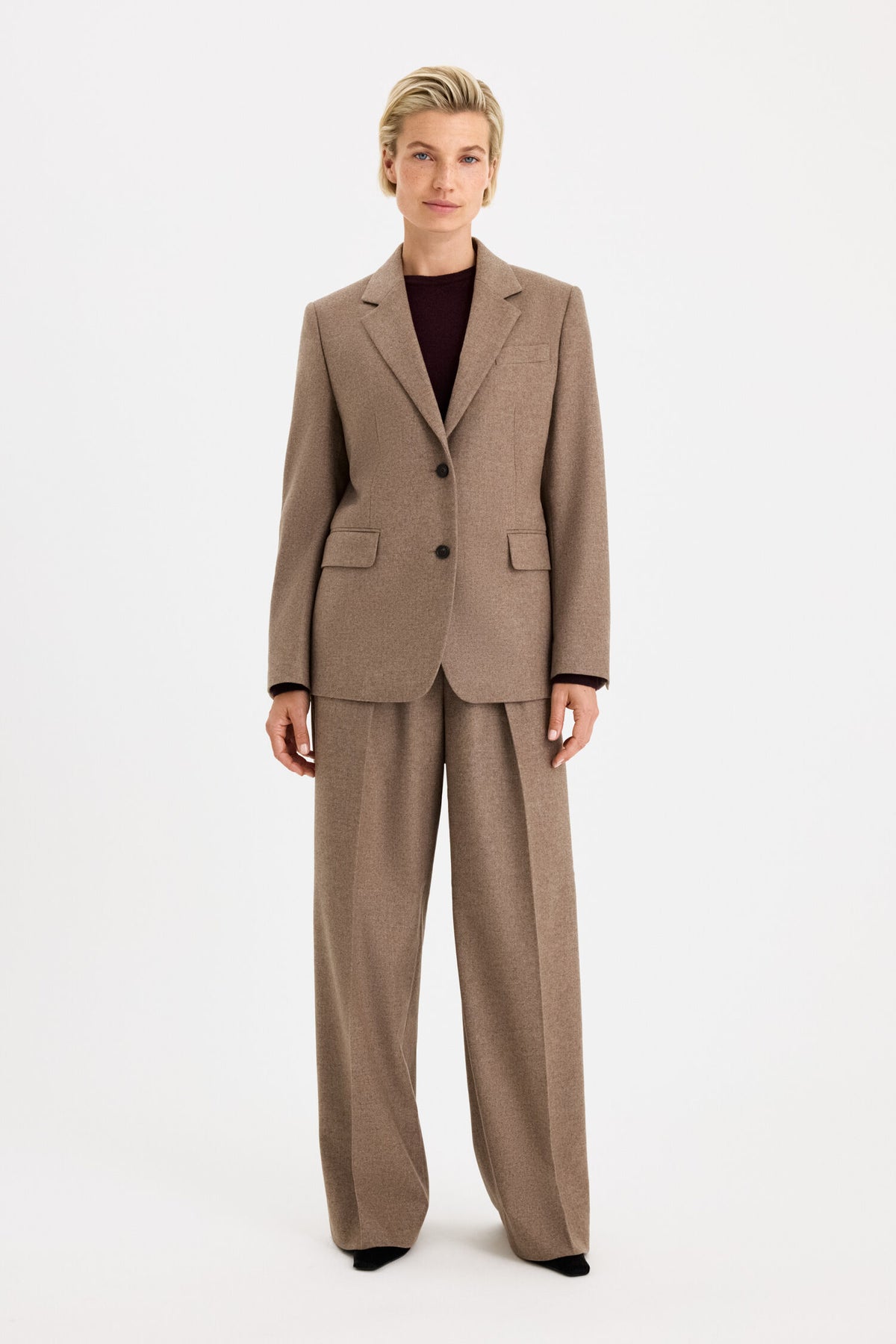 Filippa K Delilah Flannel Driftwood Blazer in Beige – Ansicht 4