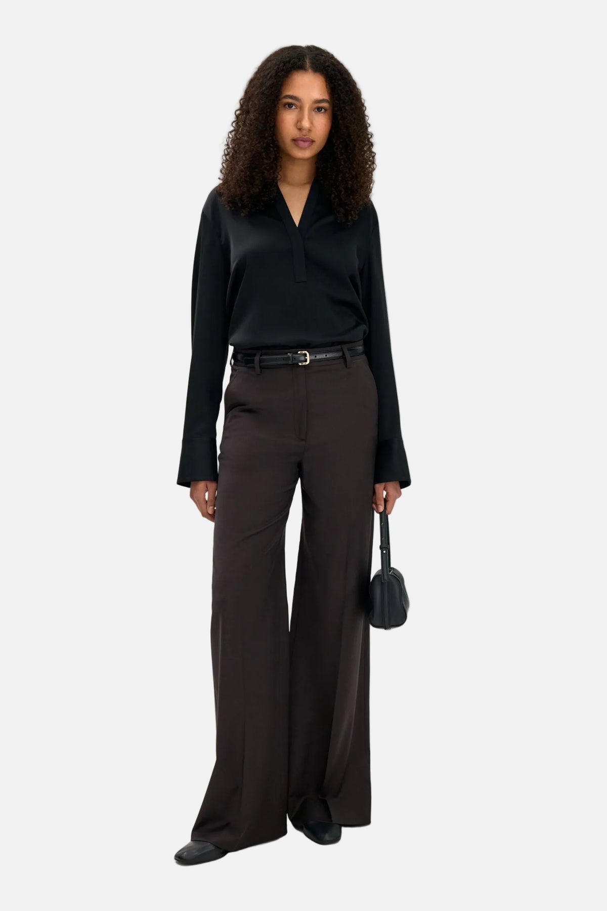 Filippa K Harlow Wool, Dark Chocolate, Hose