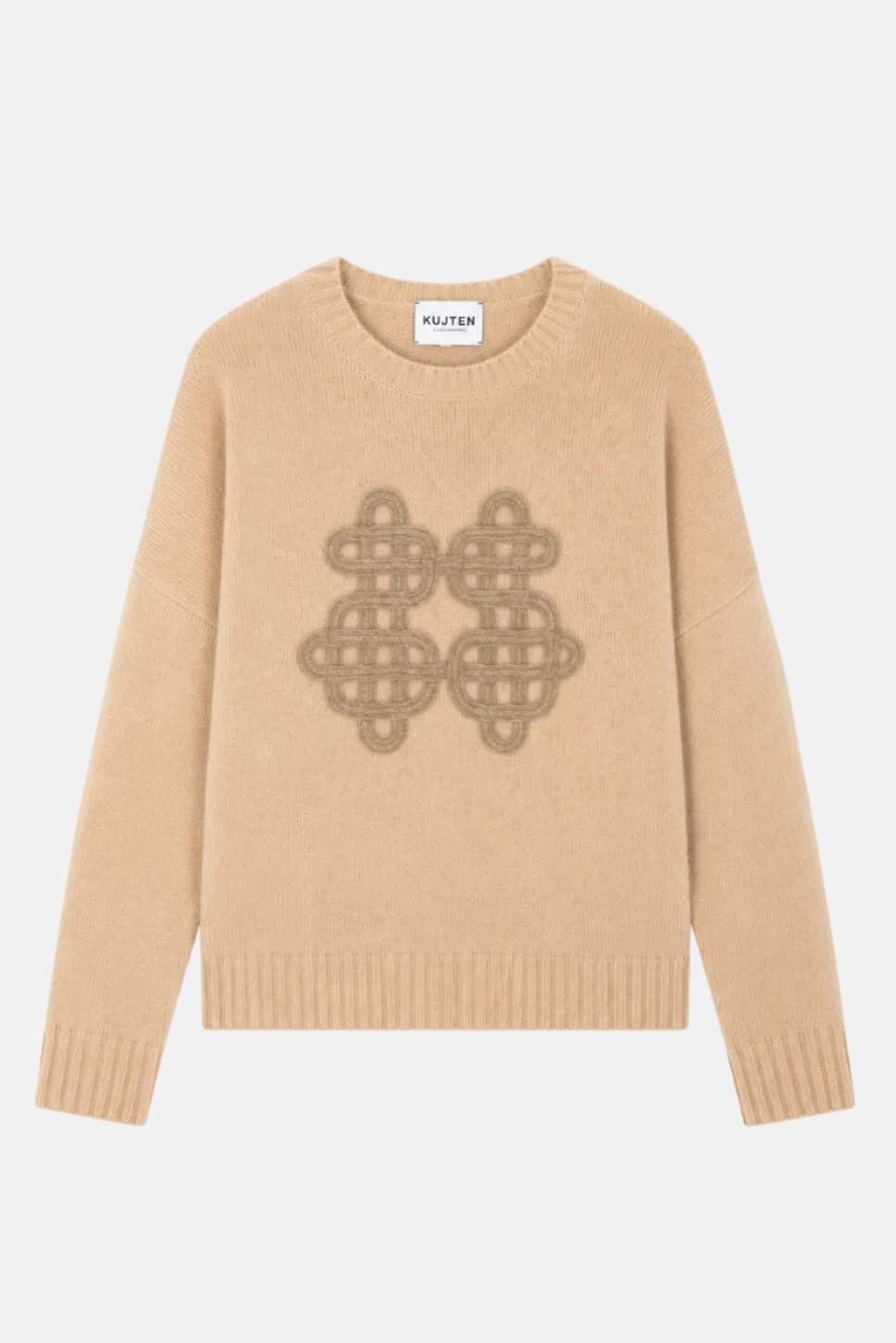 KUJTEN Amelie Symbol Latte Pullover in Beige