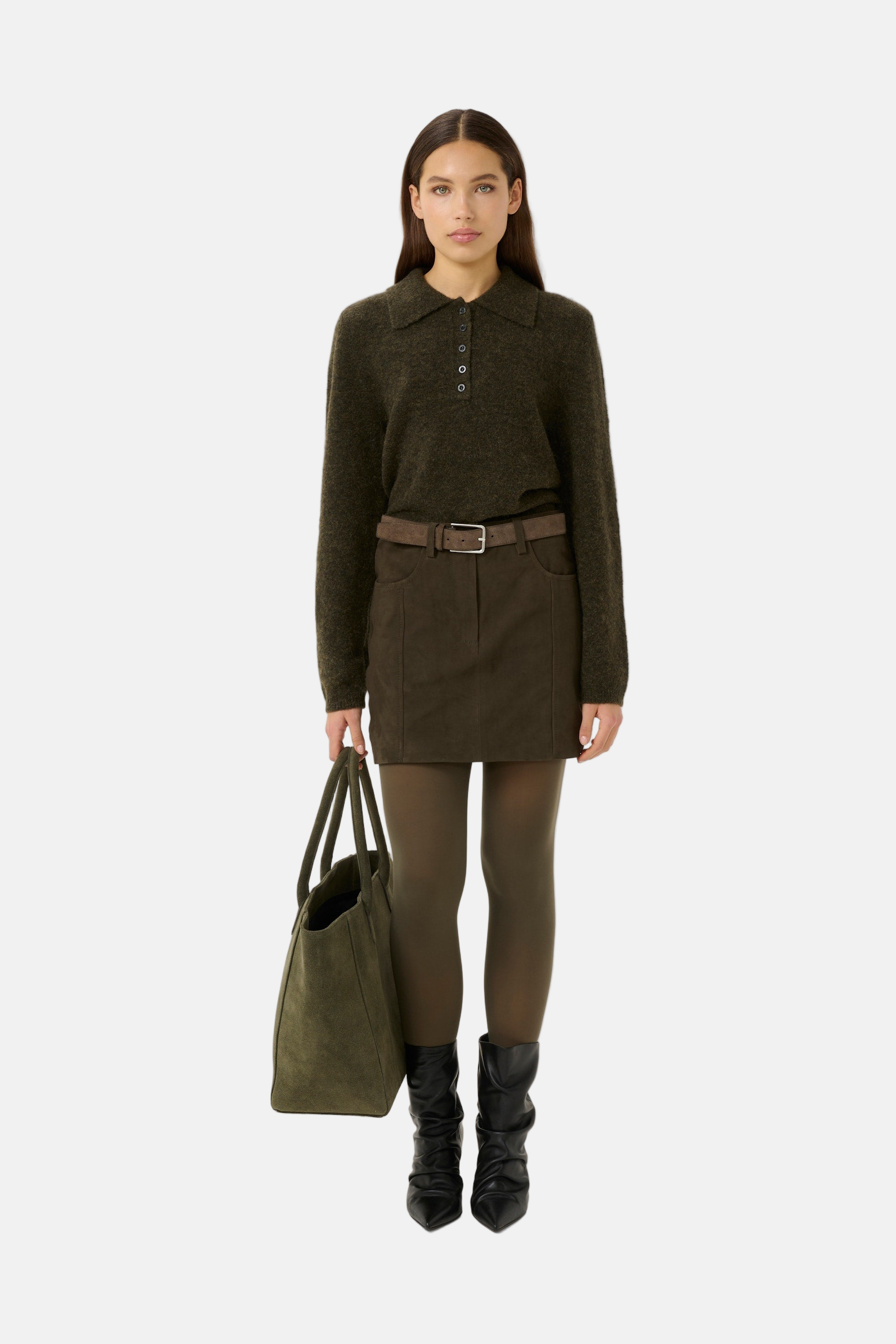Gestuz Alpha, Olive Mélange, Polo Pullover