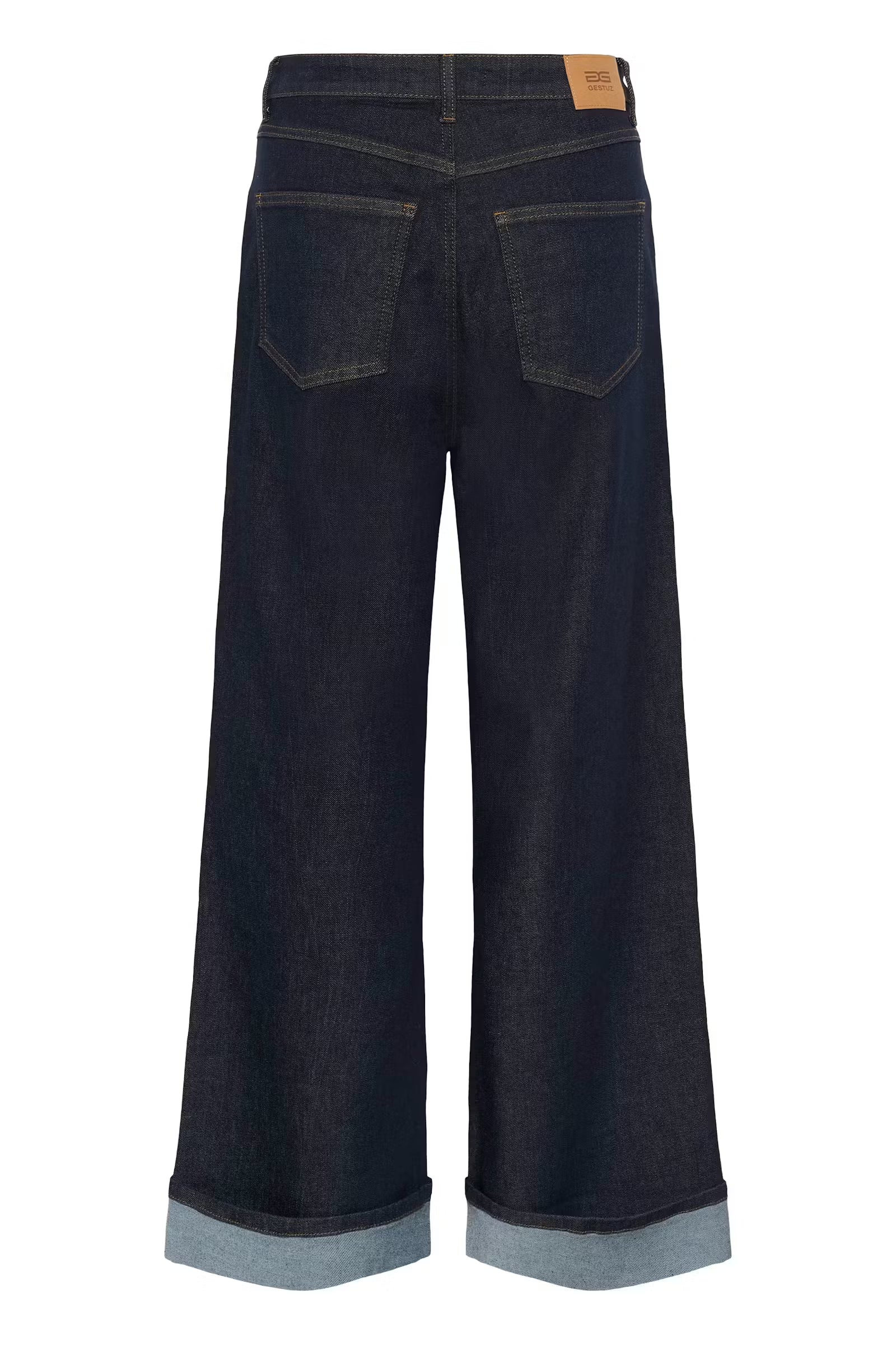 Gestuz Sara, Rinse Wash Blue Denim, Wide Jeans